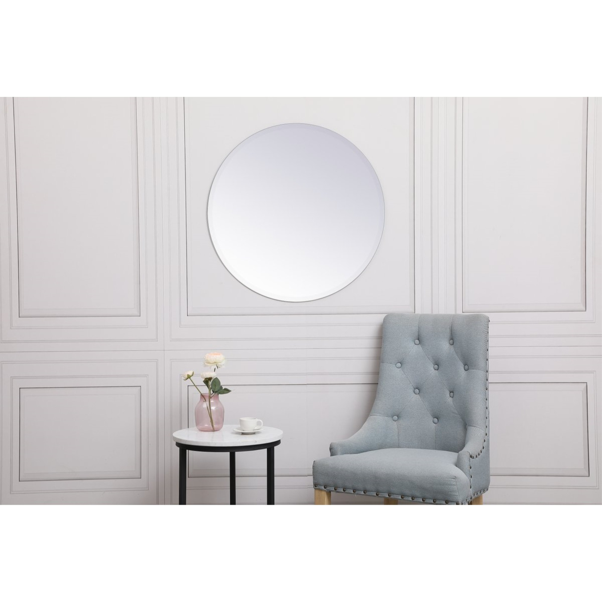 Gracin Round Mirror 28 inch in Clear