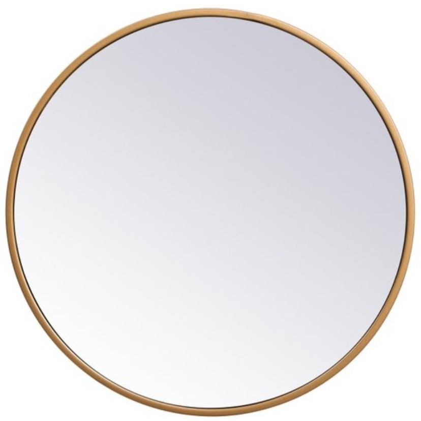 Metal frame round mirror 18 inch in Brass