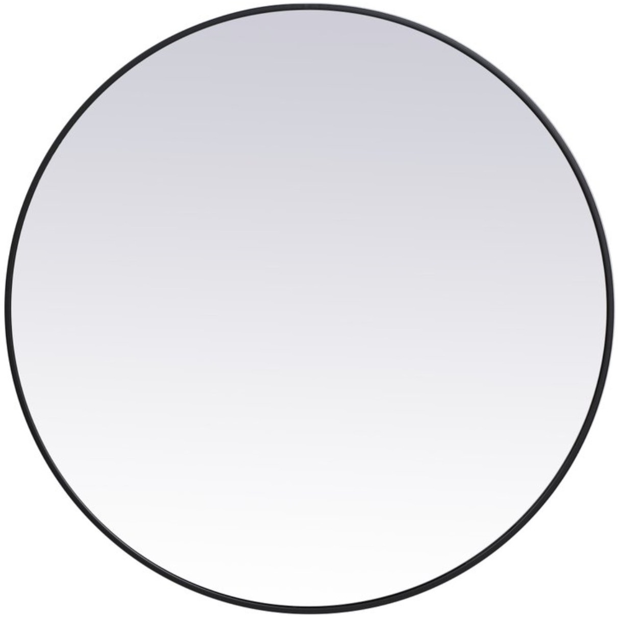 Metal frame round mirror 39 inch in Black