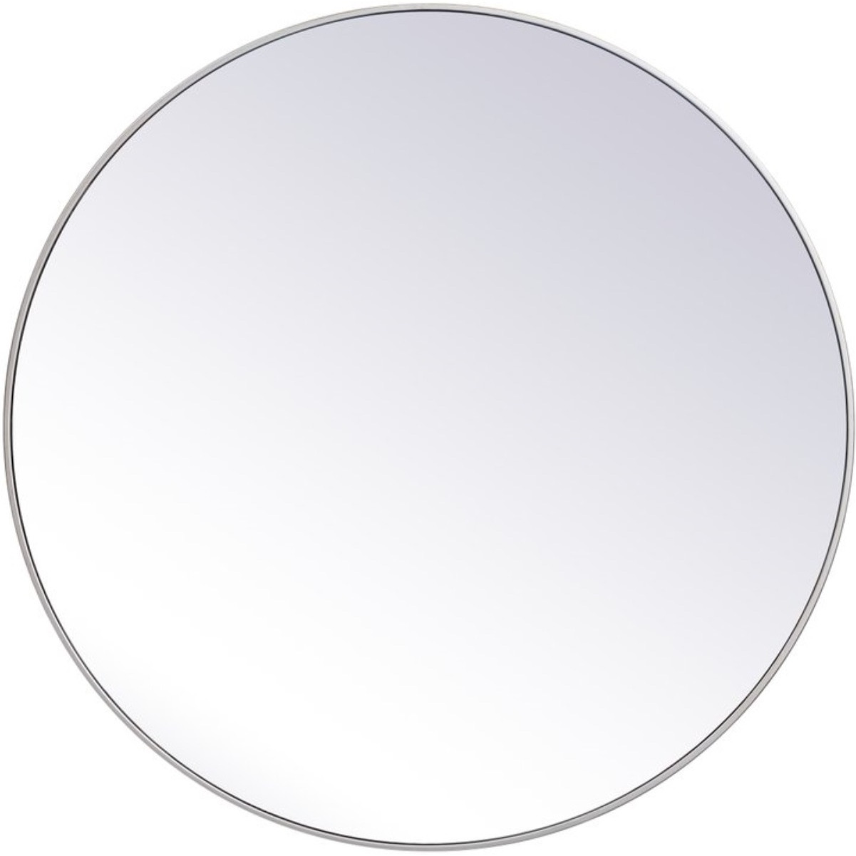 Metal frame round mirror 45 inch in Silver