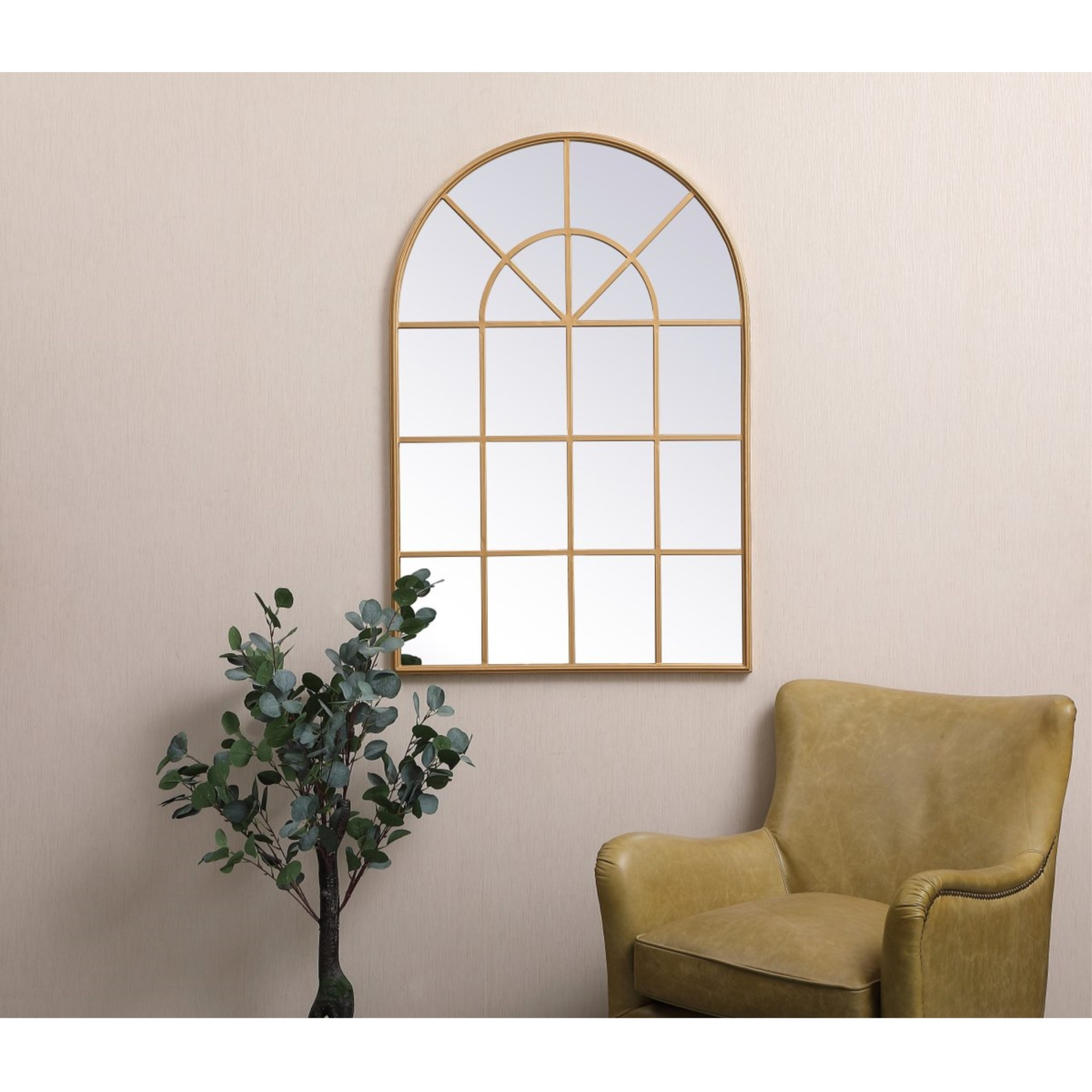 Metal frame rectangle mirror 14x28 inch in in Brass