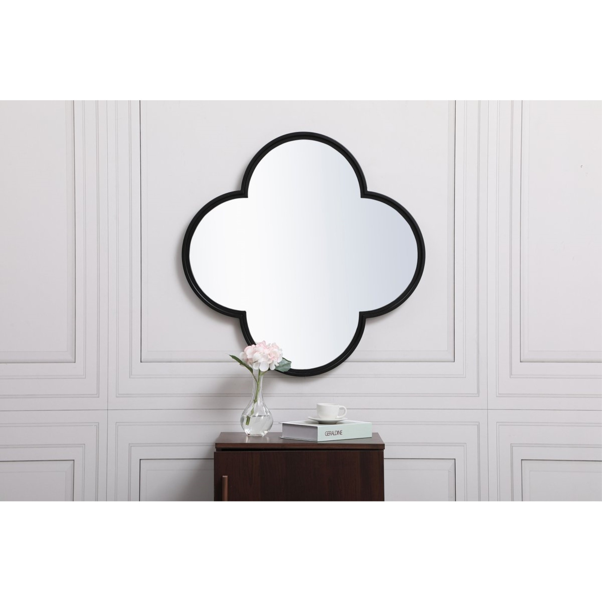 Metal plum mirror 28 inch in x 28 inch in Black