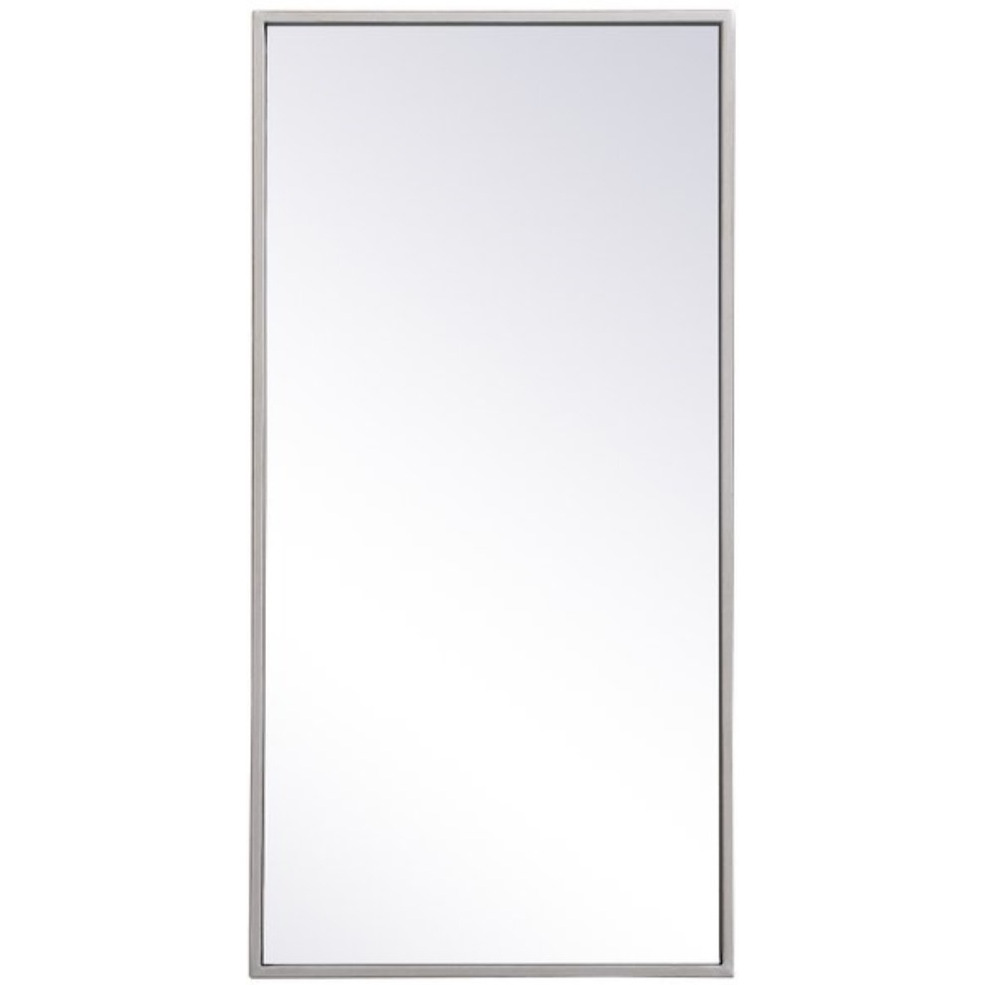 Metal frame rectangle mirror 14x28 inch in silver