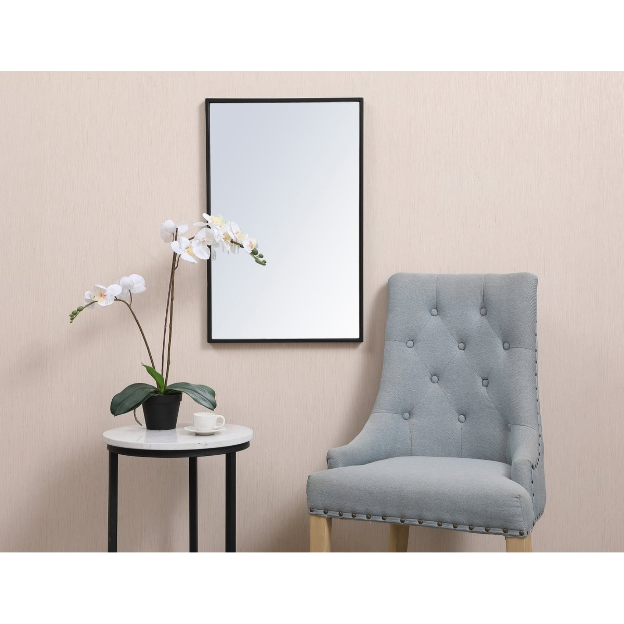 Metal frame rectangle mirror 18x28 inch in black