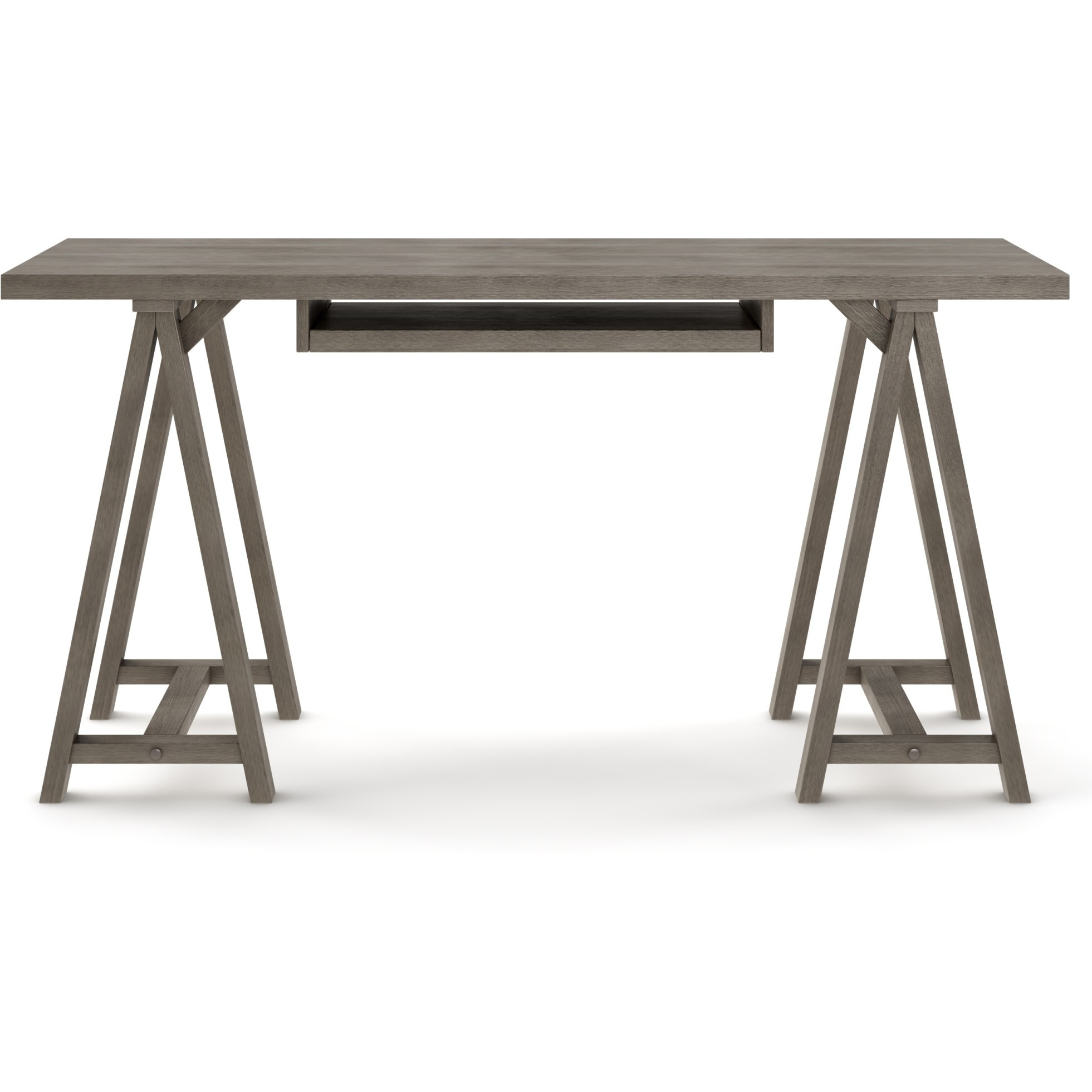 Sawhorse Solid Wood Desk in Farmhouse Grey
