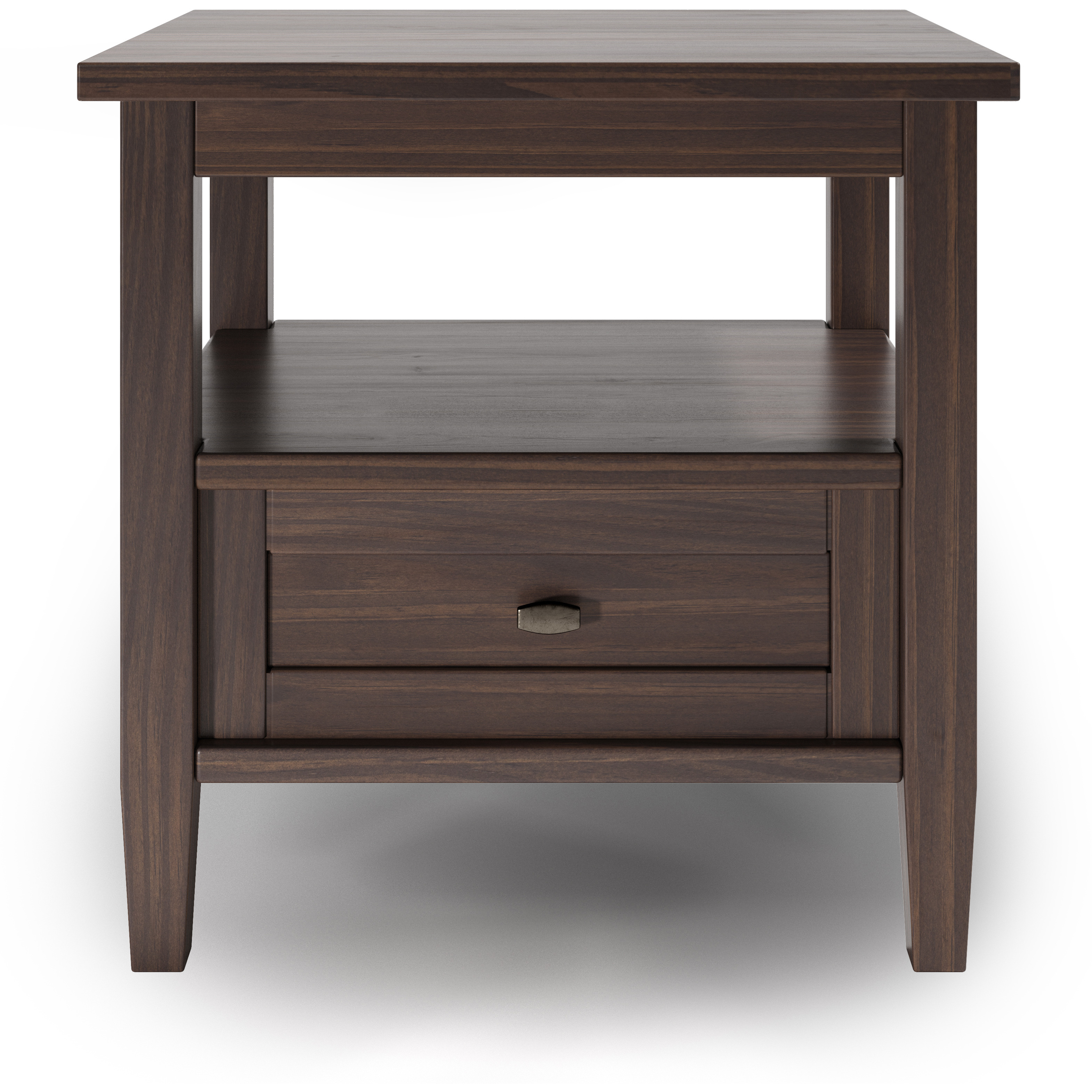 Warm Shaker SOLID WOOD End Table in Warm Walnut Brown
