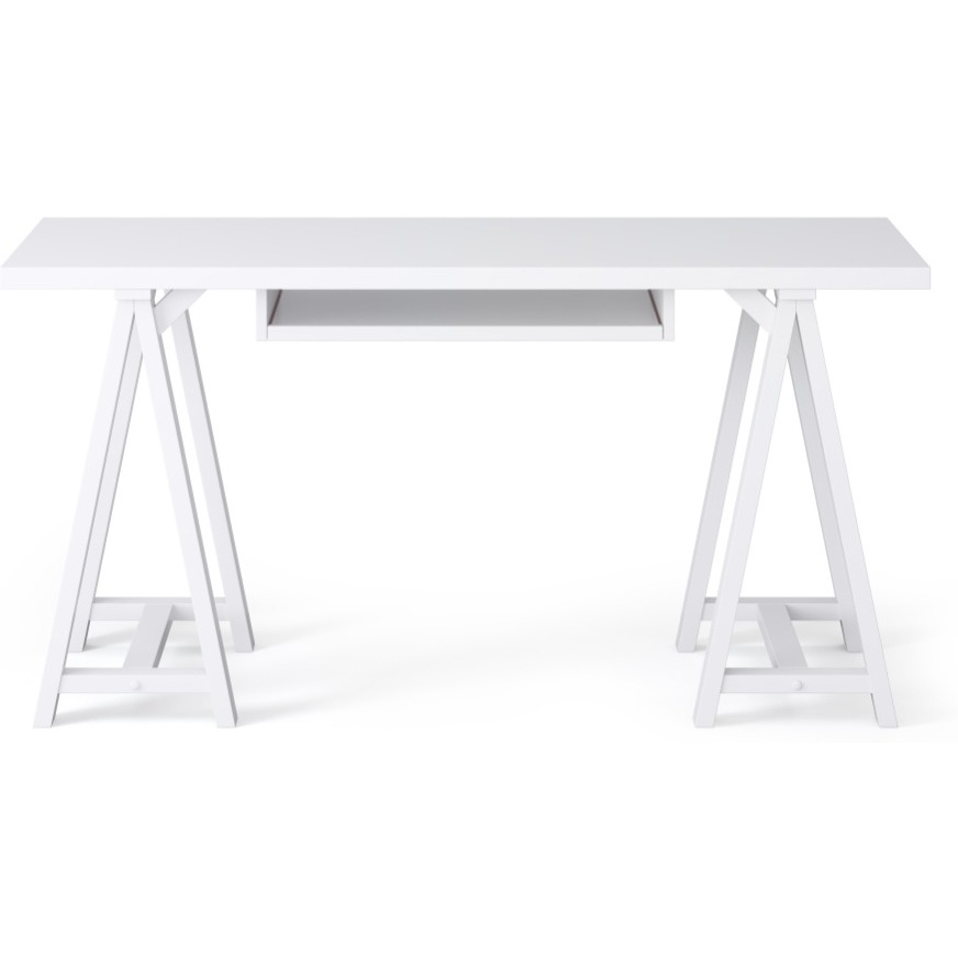 Sawhorse SOLID WOOD Desk in White