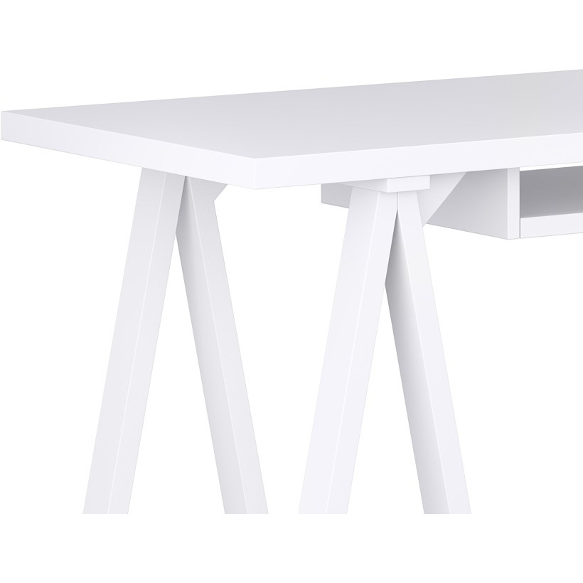 Sawhorse SOLID WOOD Desk in White