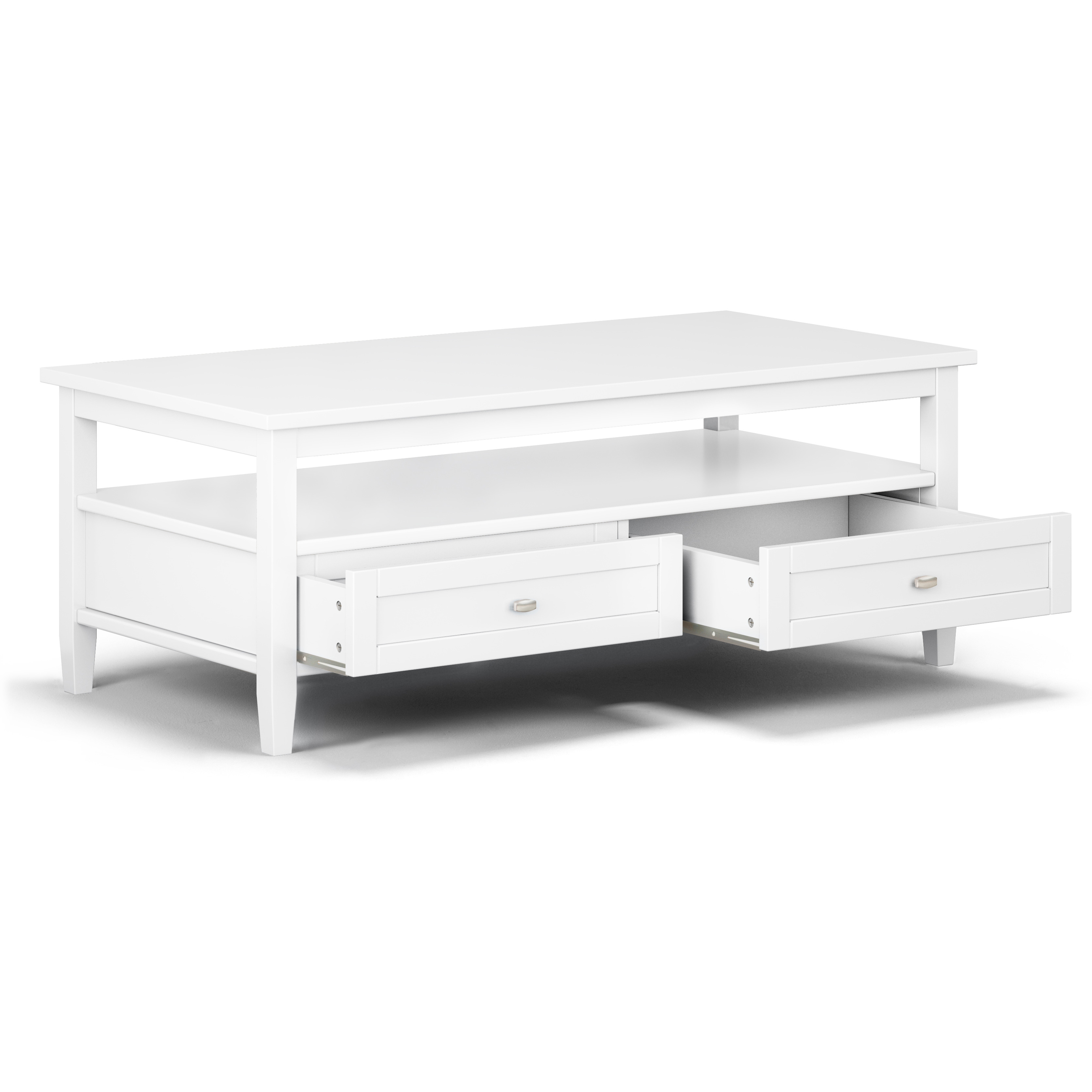 Warm Shaker SOLID WOOD Coffee Table in White