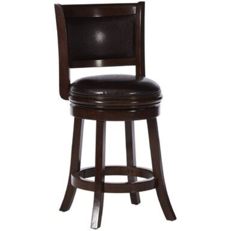 24" Augusta Swivel Stool [Cappuccino with Dark Brown PU]