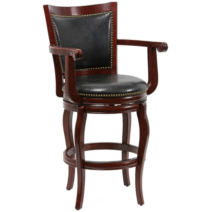 Jones 29" Swivel Bar Stool - Black, Cherry