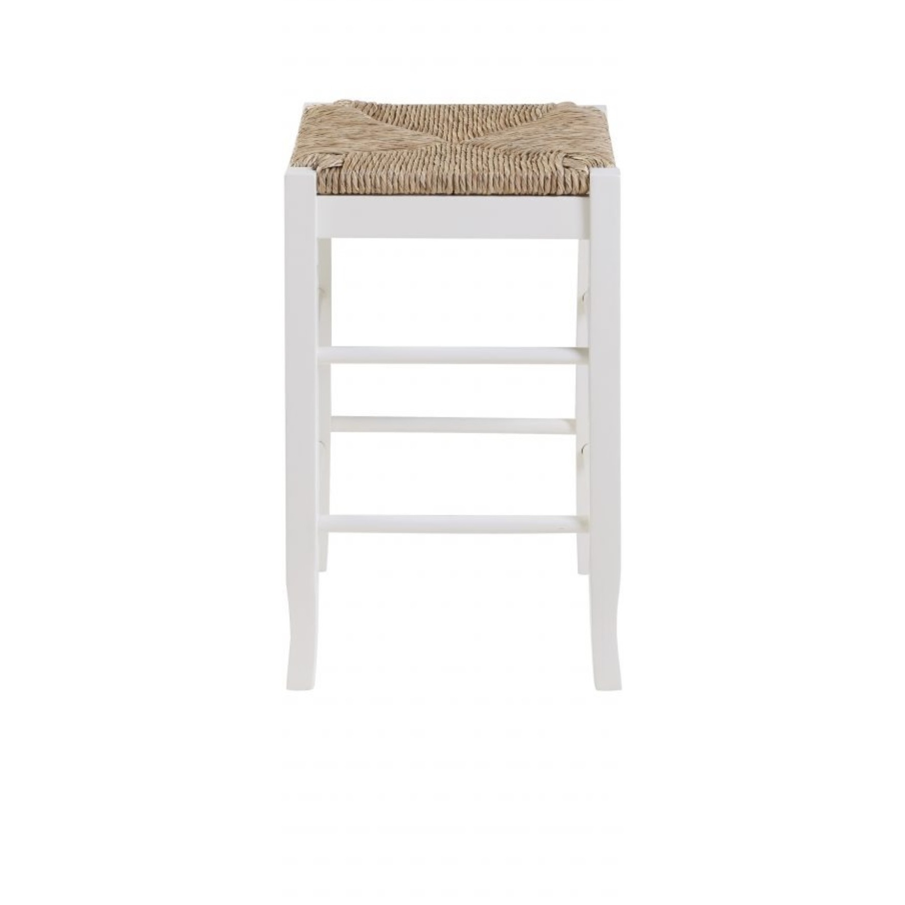 24" SQUARE RUSH CNTR STOOL [WHITE]