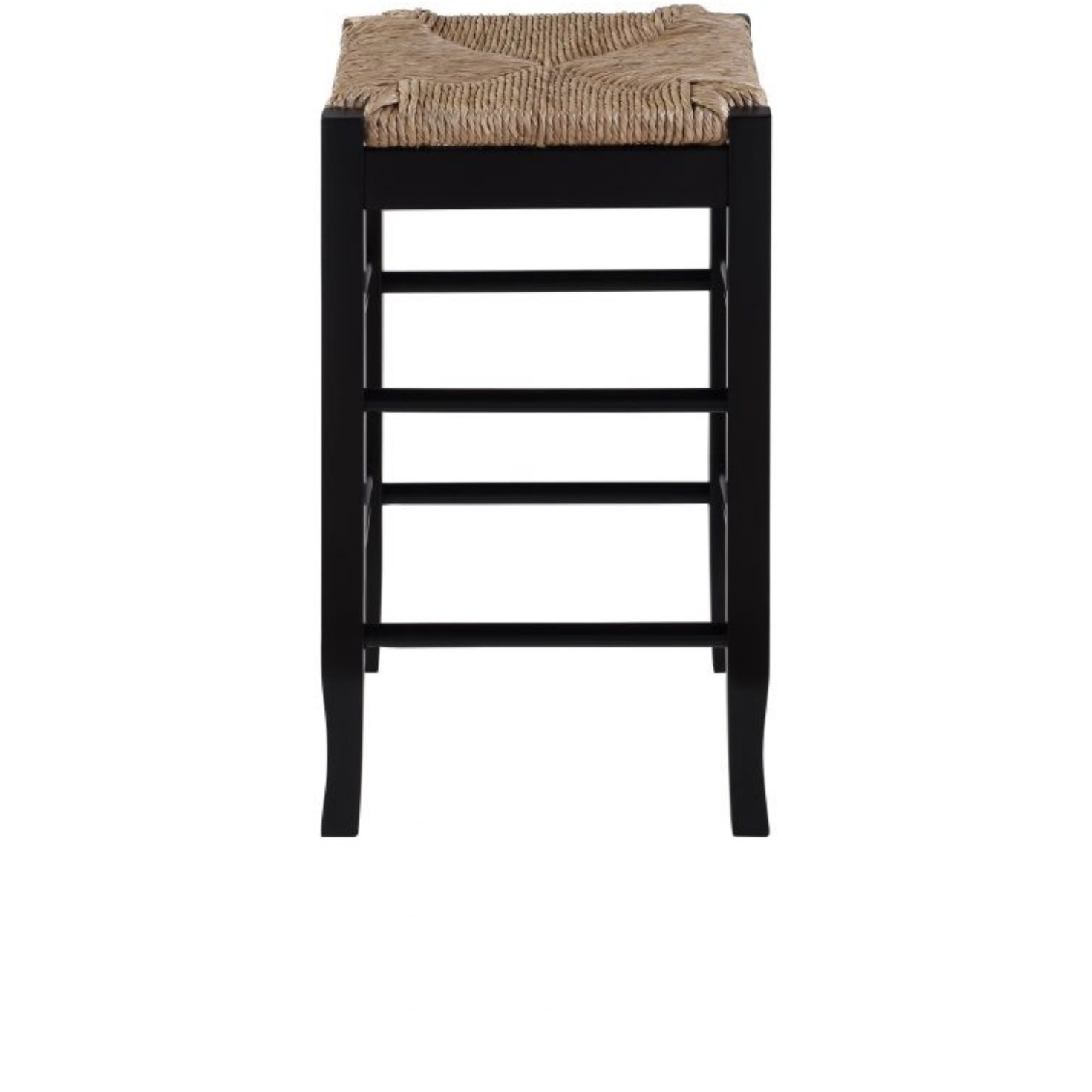 24" SQUARE RUSH CNTR STOOL [BLACK]