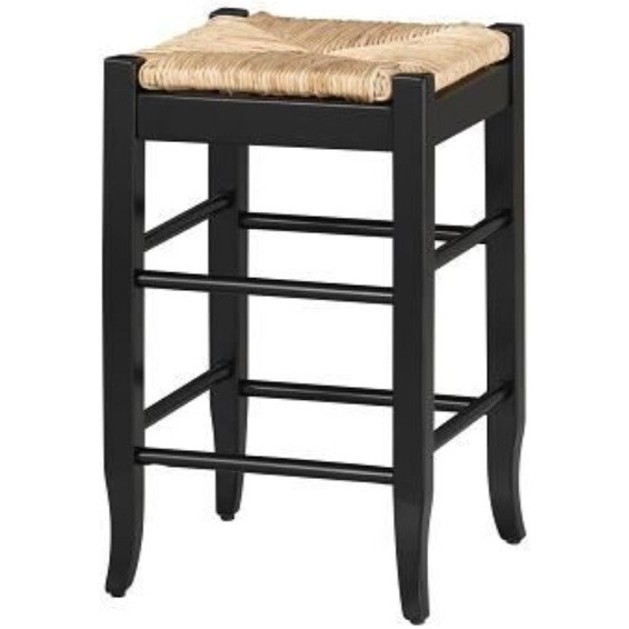24" SQUARE RUSH CNTR STOOL [BLACK]