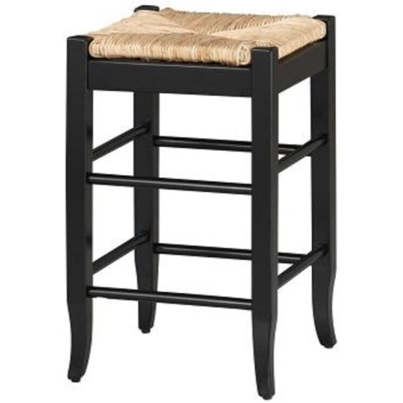 24" SQUARE RUSH CNTR STOOL [BLACK]
