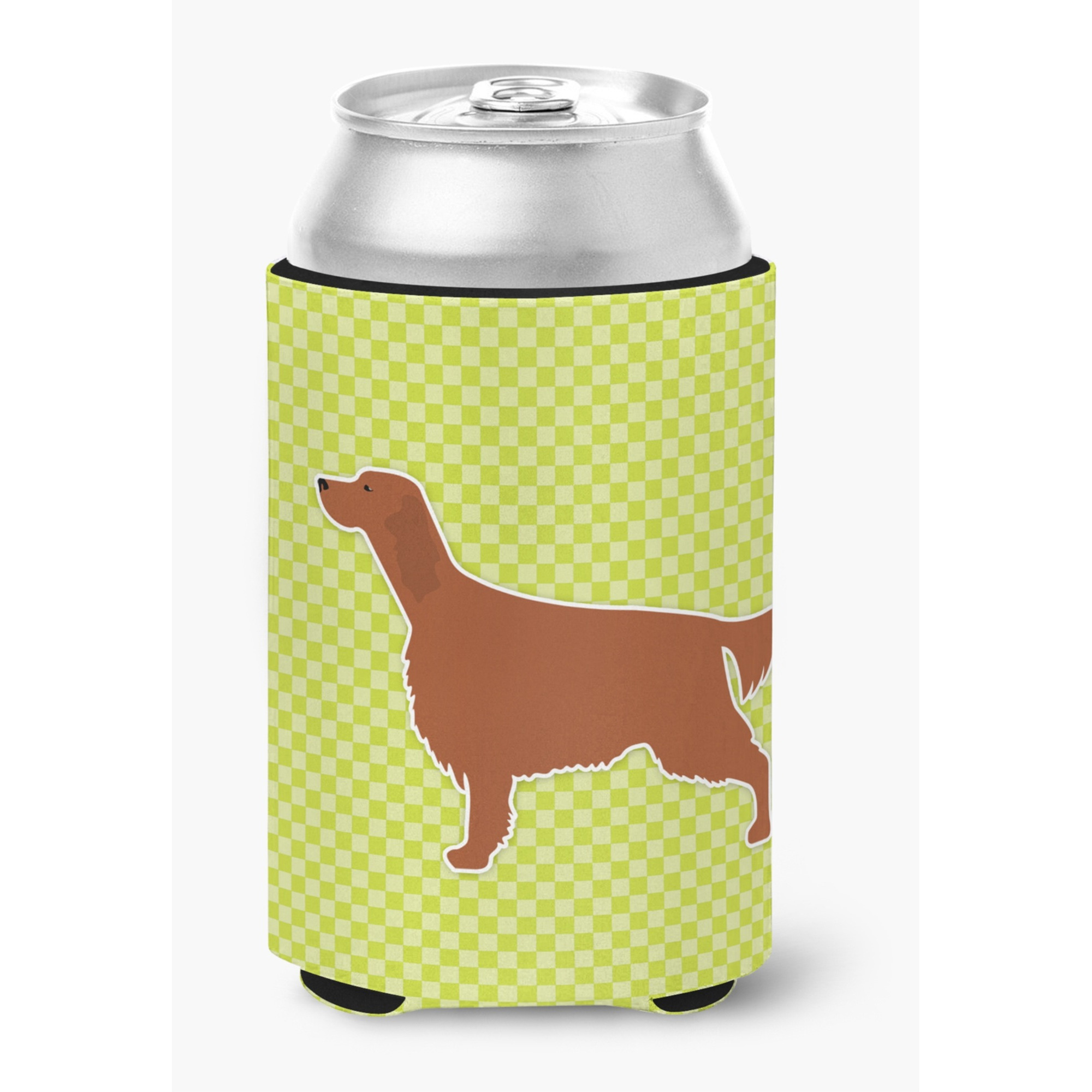 &quotCaroline's Treasures Irish Setter Checkerboard green Can or Bottle Hugger BB3793CC, Can Hugger, Multicolor"