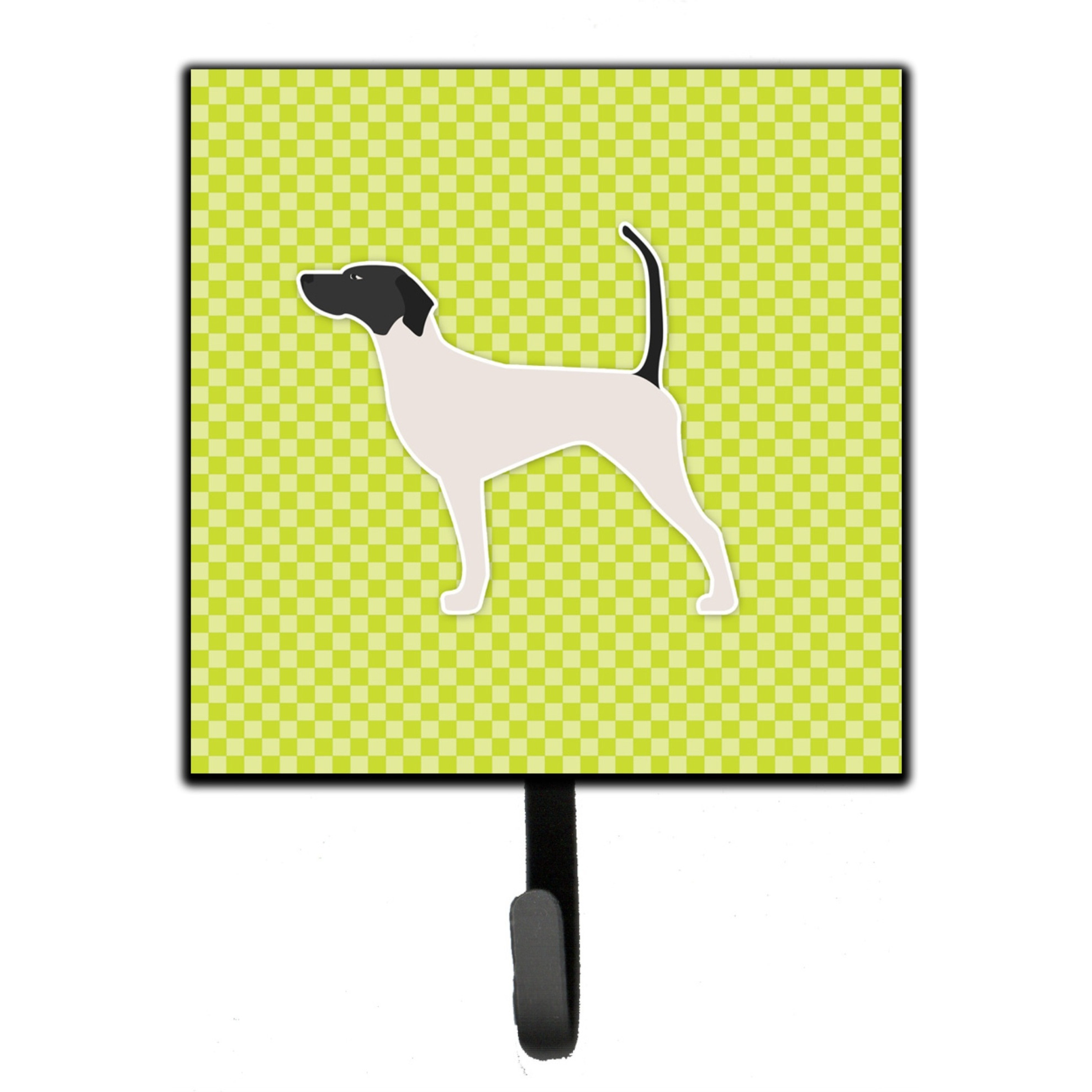 &quotCaroline's Treasures English Pointer Checkerboard Green Leash or Key Holder BB3795SH4, Small, Multicolor"