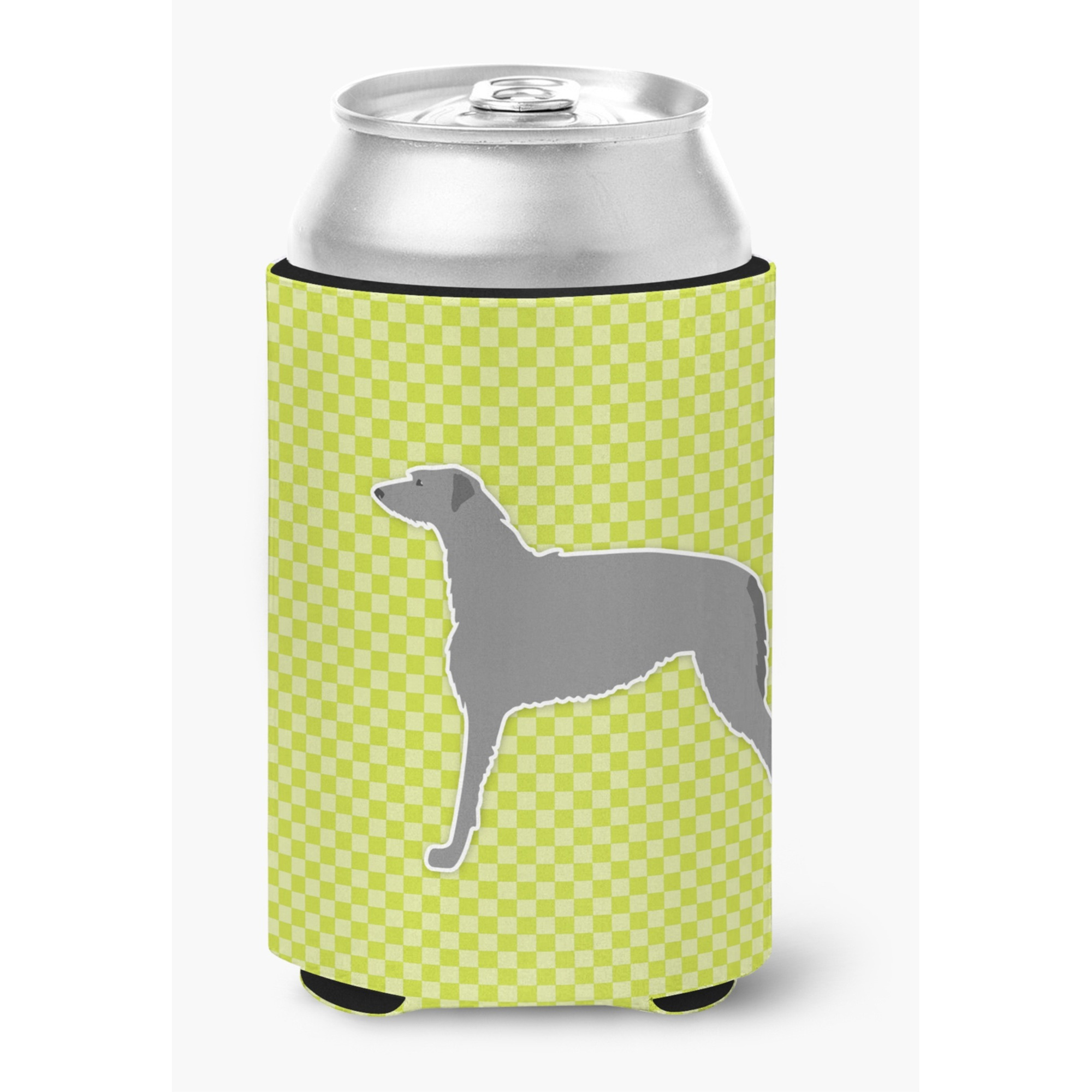 &quotCaroline's Treasures Scottish Deerhound Checkerboard green Can or Bottle Hugger BB3796CC, Can Hugger, Multicolor"