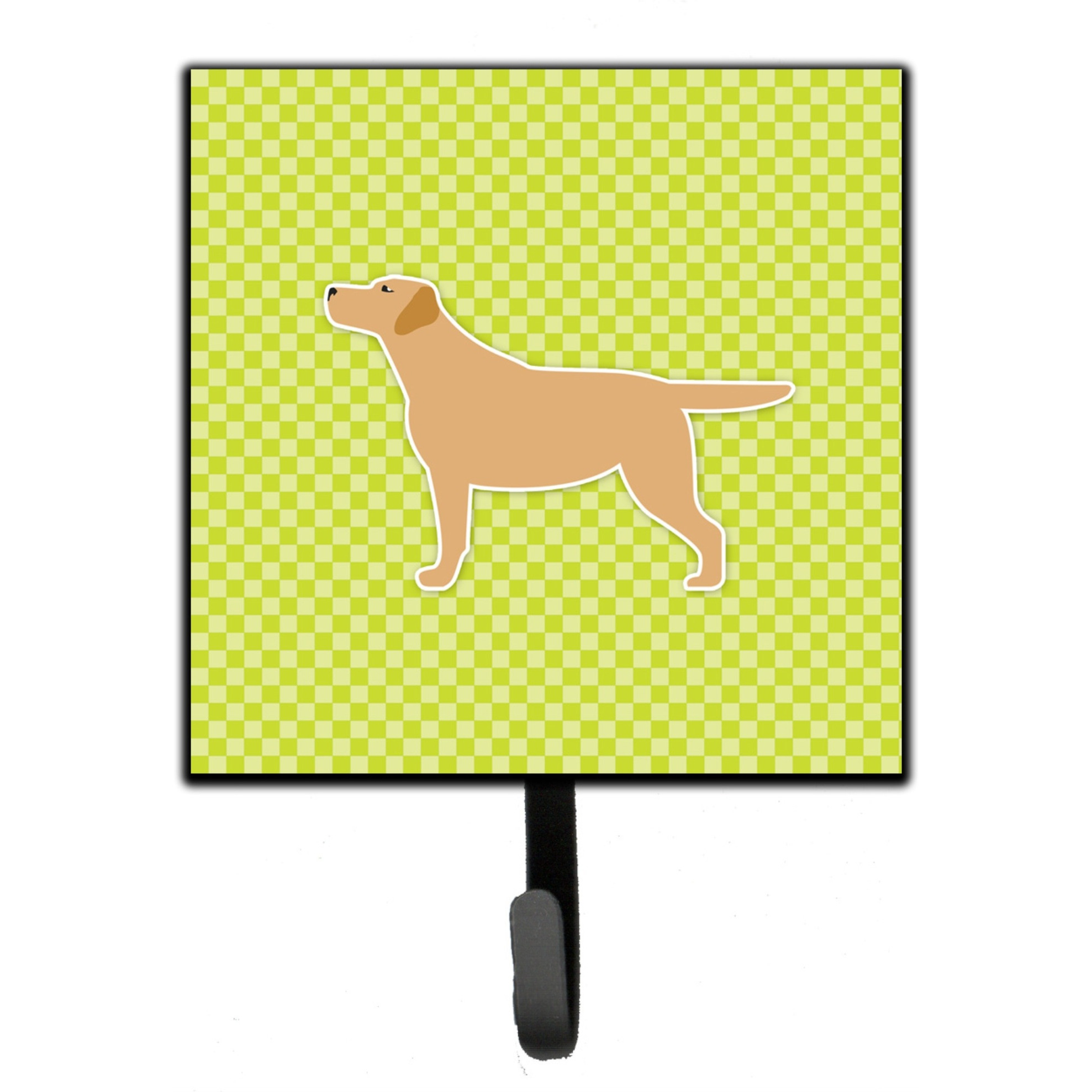 &quotCaroline's Treasures Yellow Labrador Retriever Checkerboard Green Leash or Key Holder BB3797SH4, Small, Multicolor"