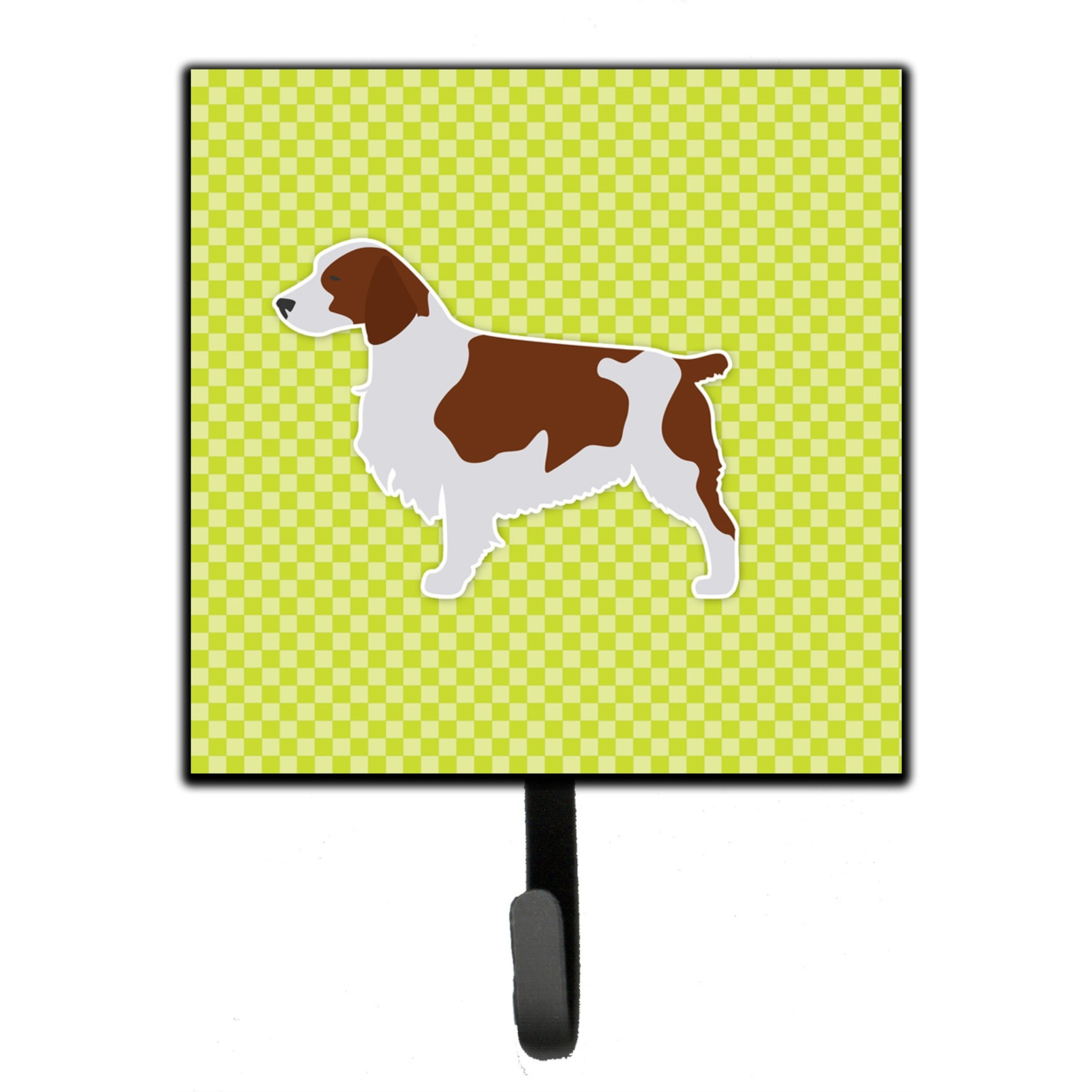 &quotCaroline's Treasures Welsh Springer Spaniel Checkerboard Green Leash or Key Holder BB3800SH4, Small, Multicolor"