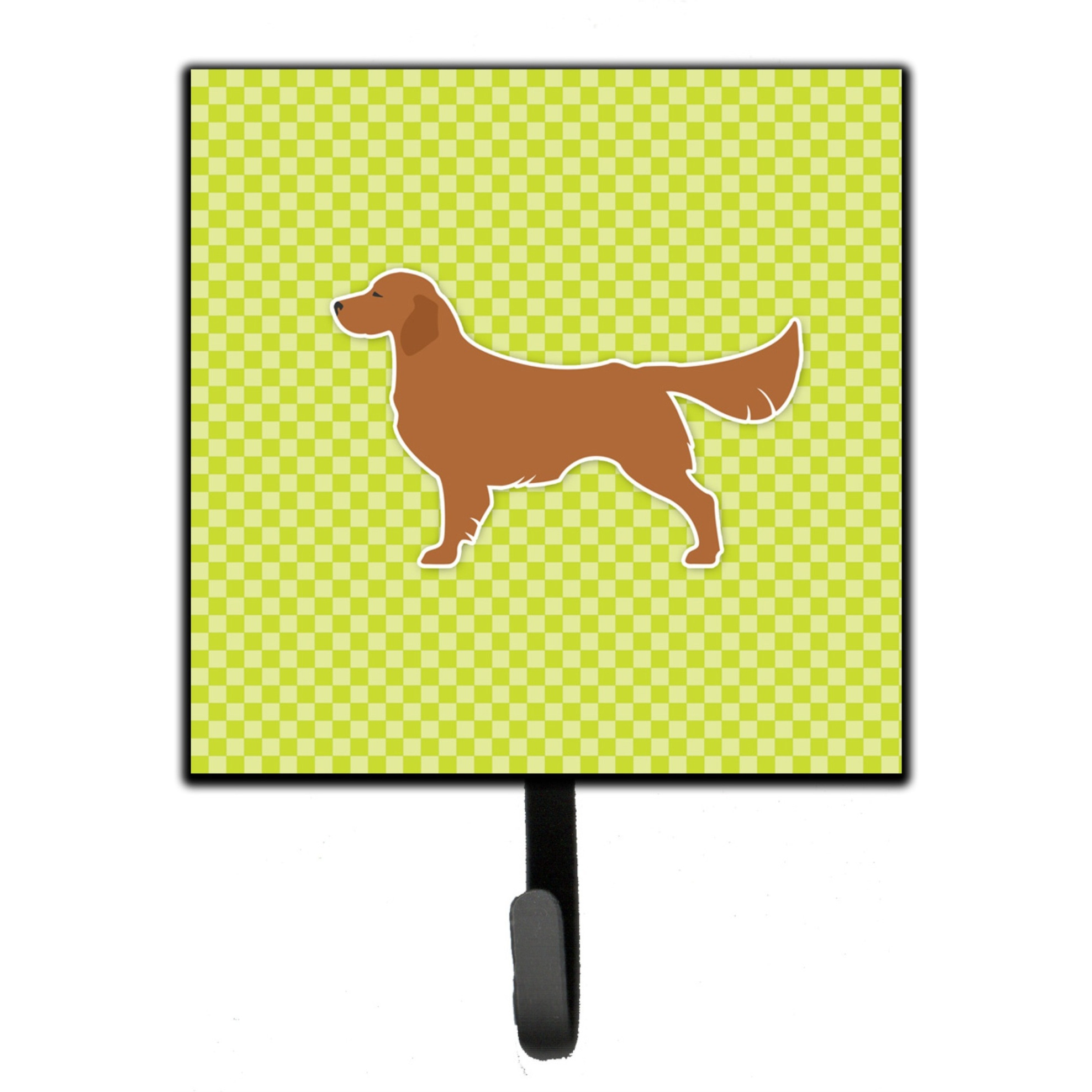 &quotCaroline's Treasures Golden Retriever Checkerboard Green Leash or Key Holder BB3804SH4, Small, Multicolor"