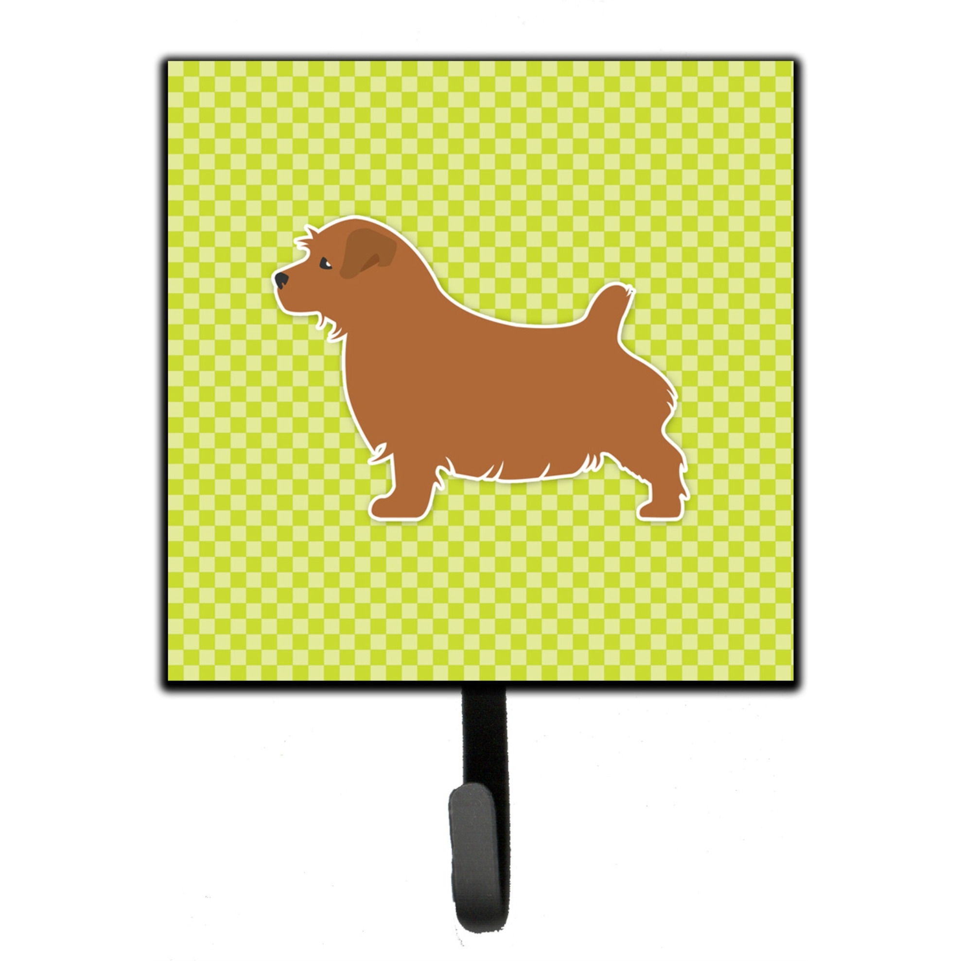 &quotCaroline's Treasures Norfolk Terrier Checkerboard Green Leash or Key Holder BB3809SH4, Small, Multicolor"