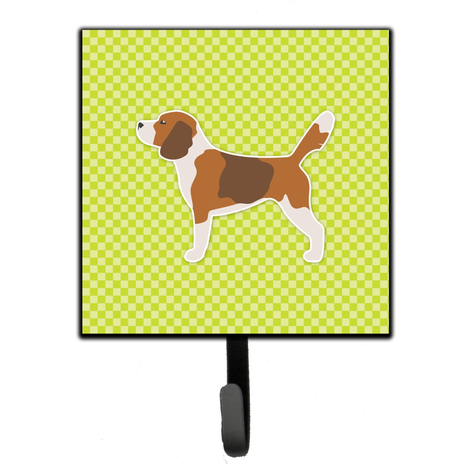 &quotCaroline's Treasures Beagle Checkerboard Green Leash or Key Holder BB3810SH4, Small, Multicolor"