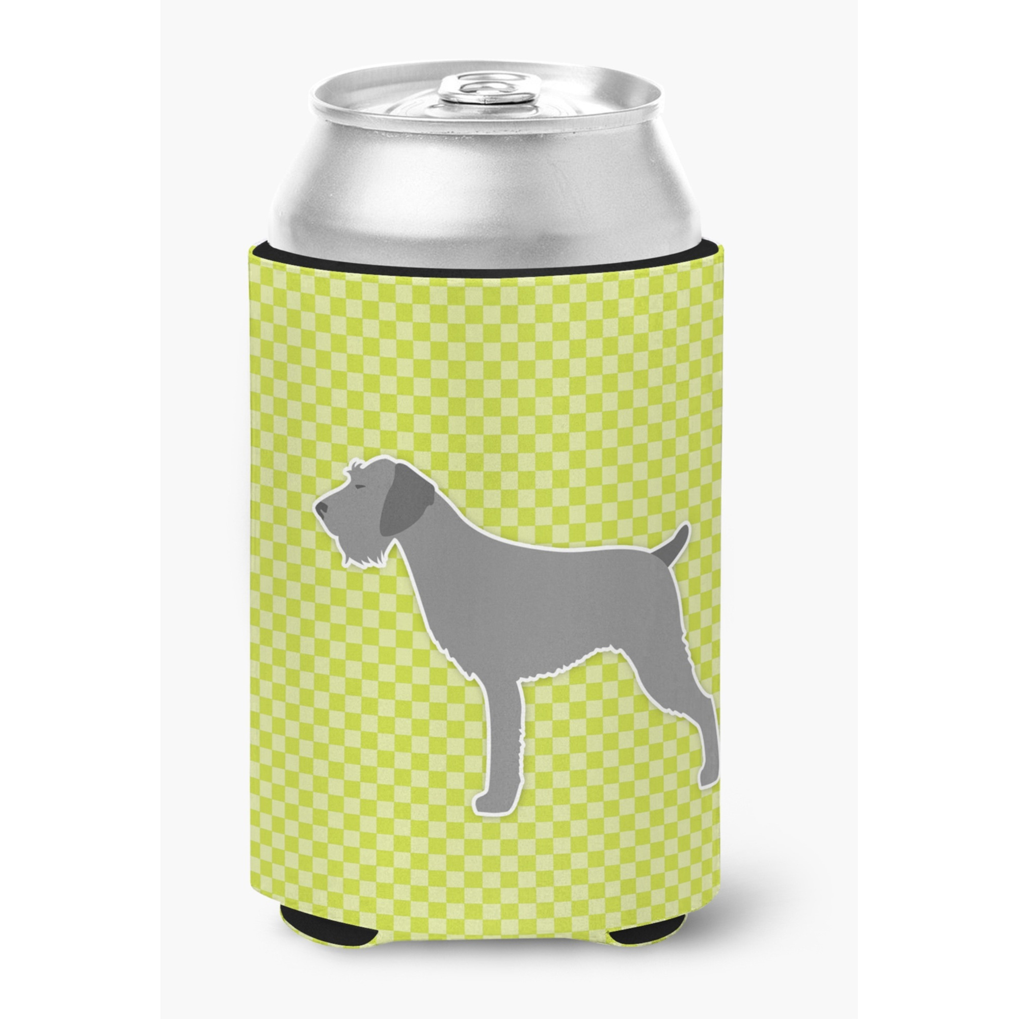 &quotCaroline's Treasures German Wirehaired Pointer Checkerboard green Can or Bottle Hugger BB3811CC, Can Hugger, Multicolor"