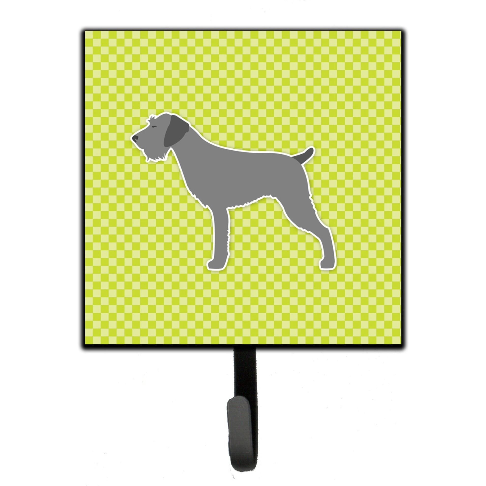 &quotCaroline's Treasures German Wirehaired Pointer Checkerboard Green Leash or Key Holder BB3811SH4, Small, Multicolor"