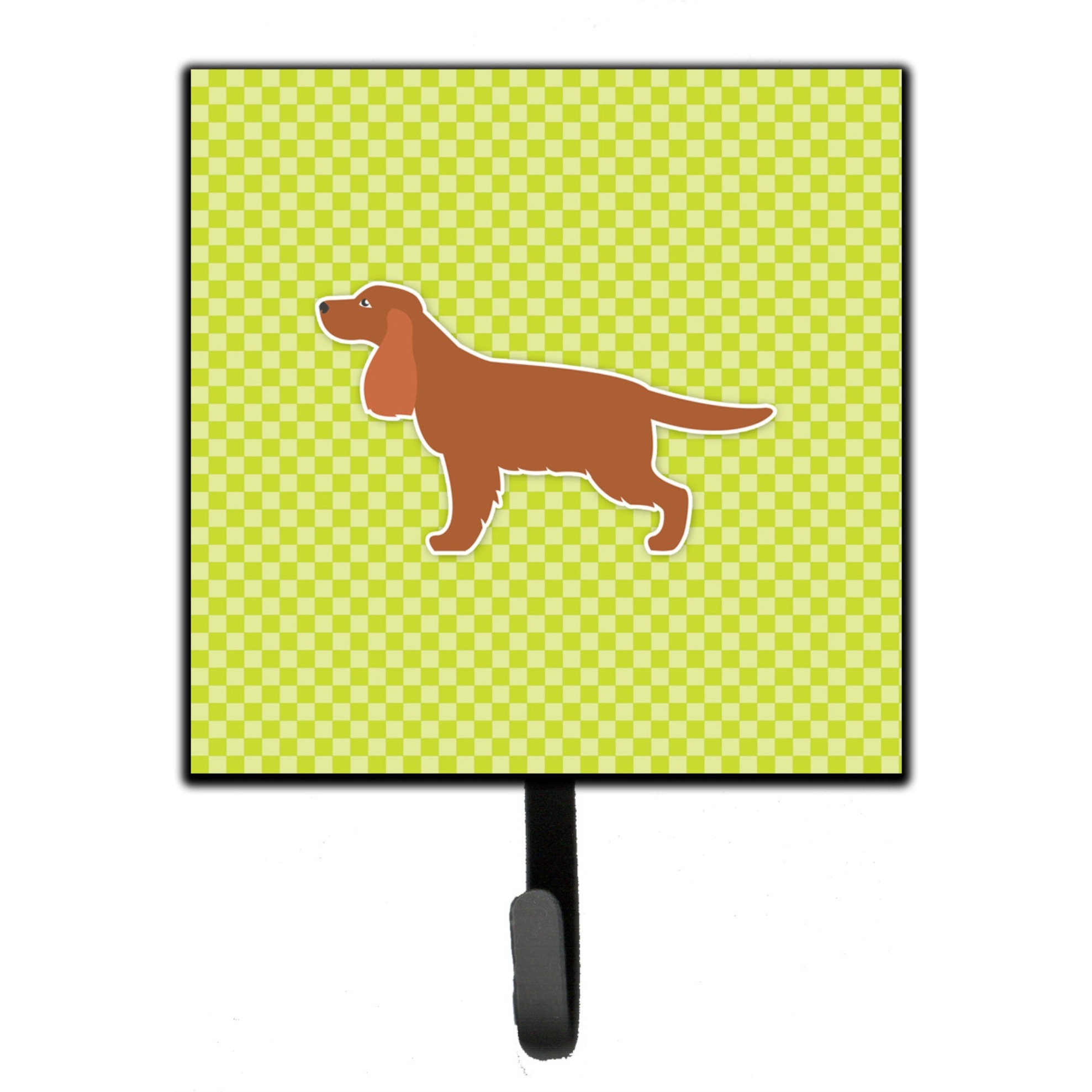 &quotCaroline's Treasures English Cocker Spaniel Checkerboard Green Leash or Key Holder BB3812SH4, Small, Multicolor"