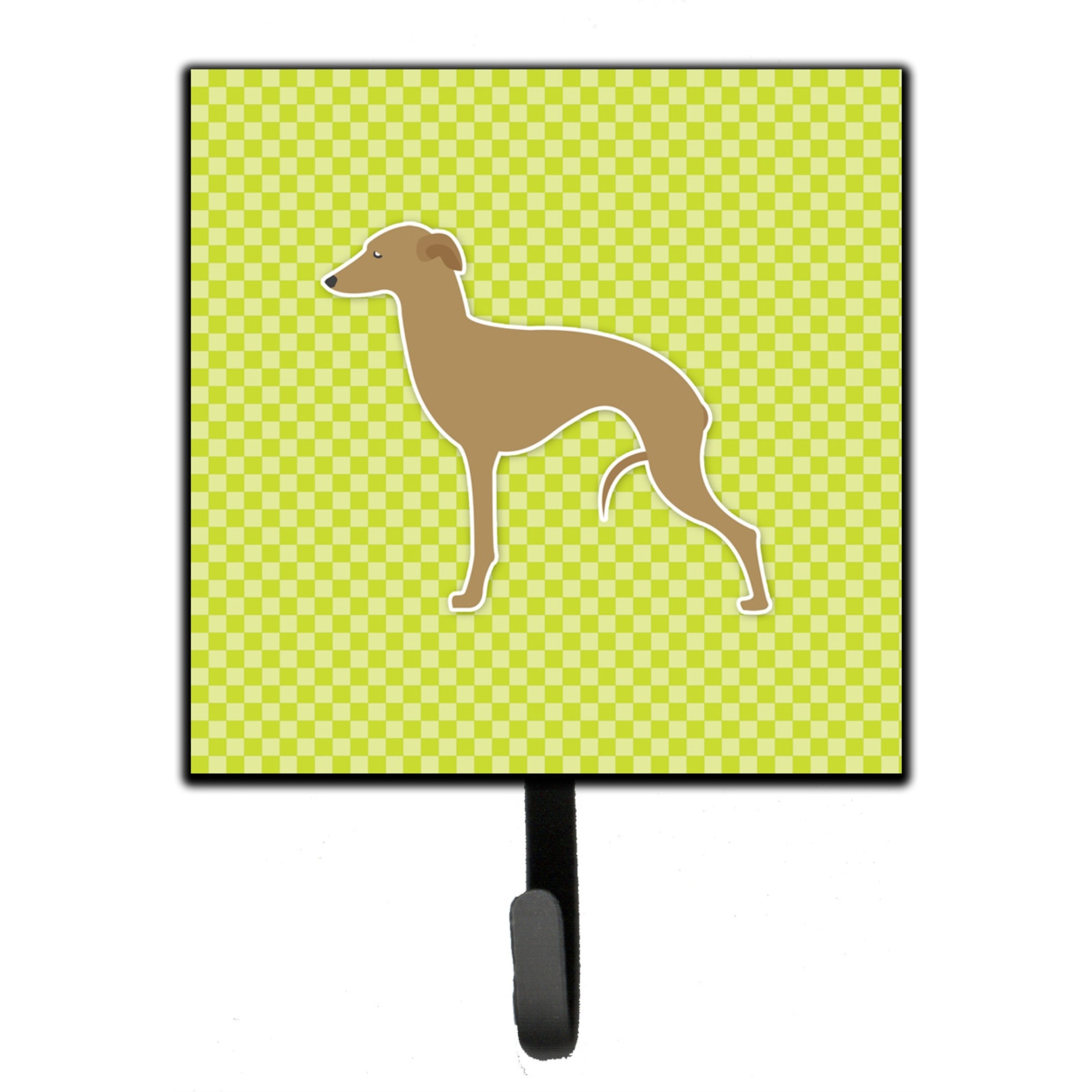 &quotCaroline's Treasures Italian Greyhound Checkerboard Green Leash or Key Holder BB3814SH4, Small, Multicolor"