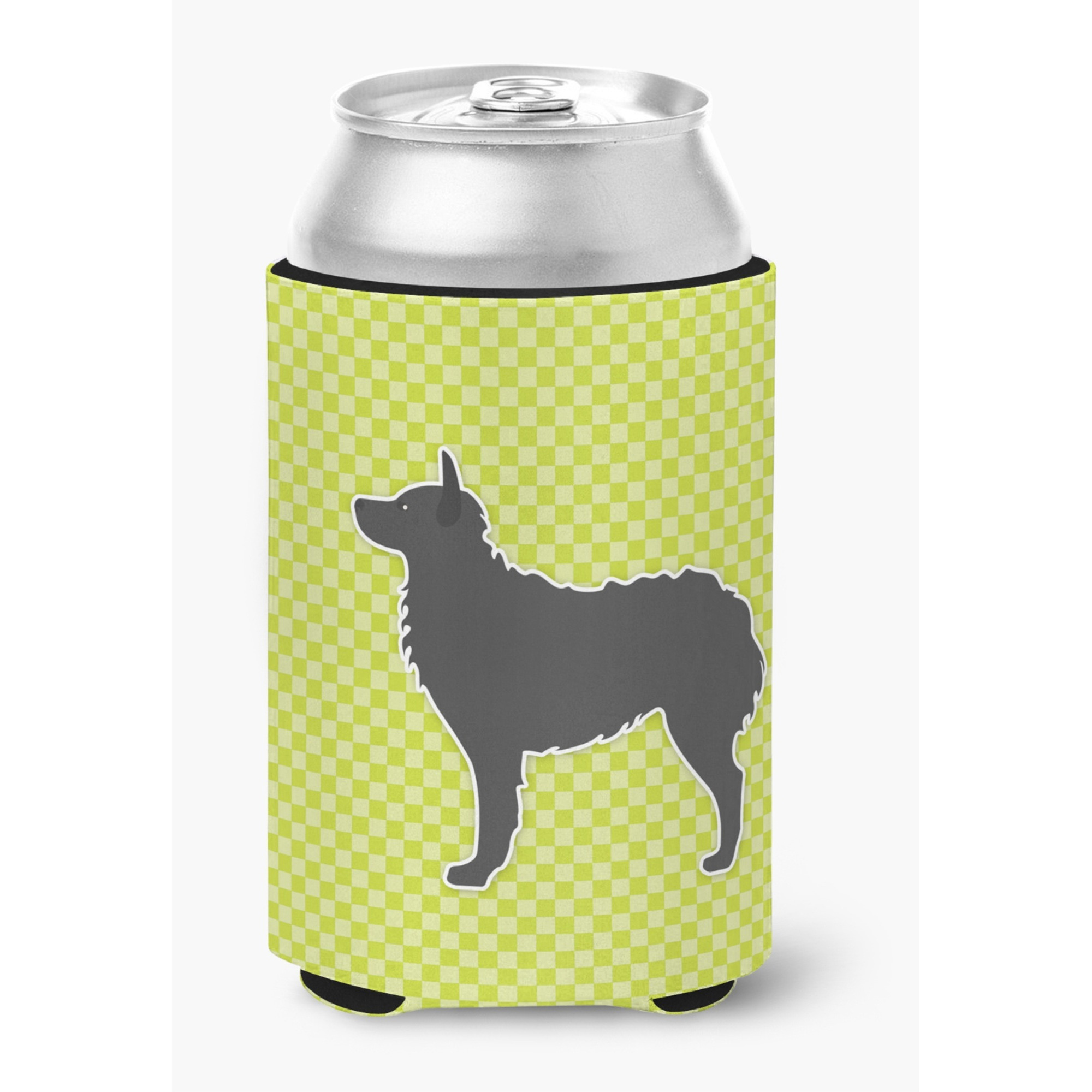 &quotCaroline's Treasures Croatian Sheepdog Checkerboard green Can or Bottle Hugger BB3821CC, Can Hugger, Multicolor"