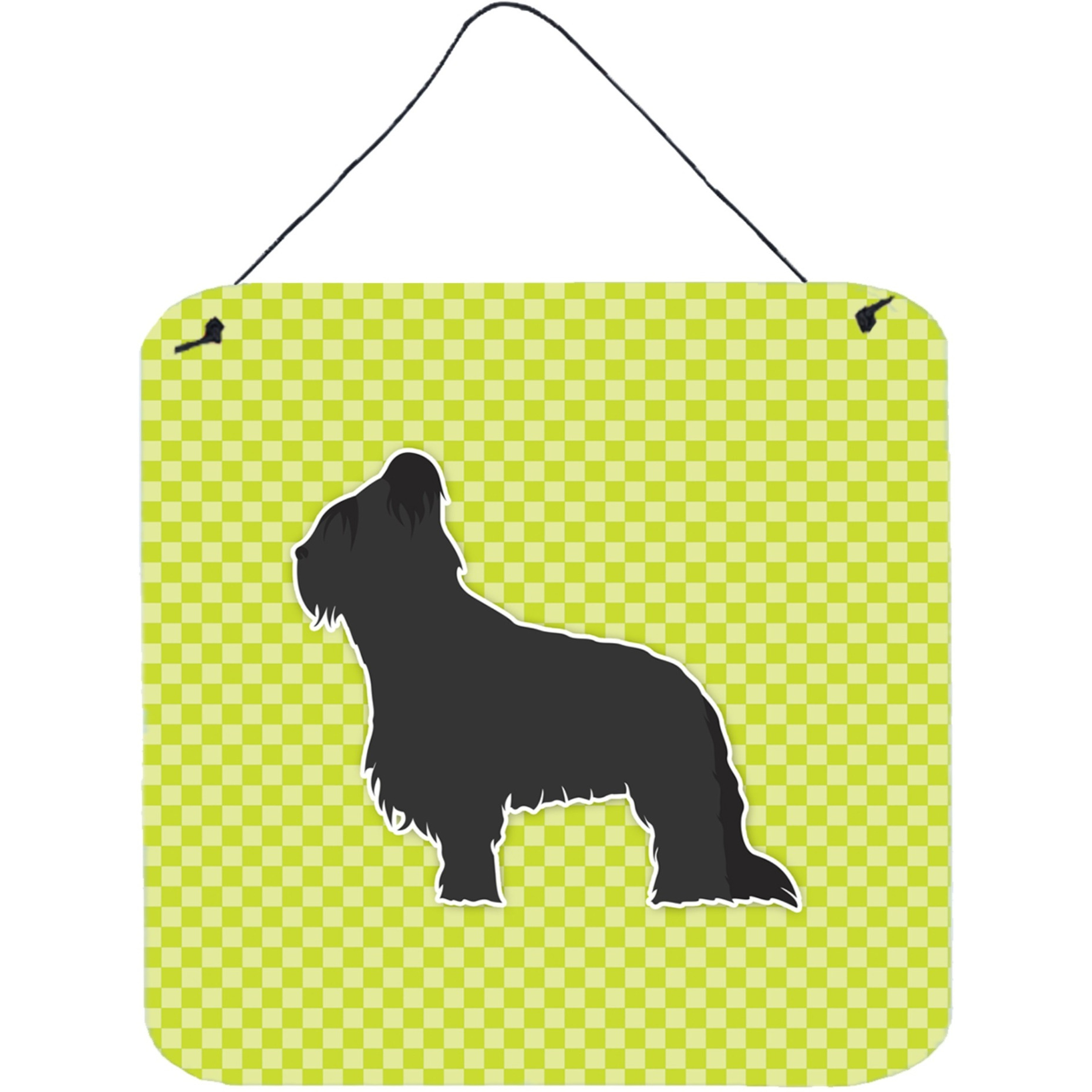 &quotCaroline's Treasures Briard Checkerboard Green Wall or Door Hanging Prints BB3826DS66, 6"" x 6"", Multicolor"