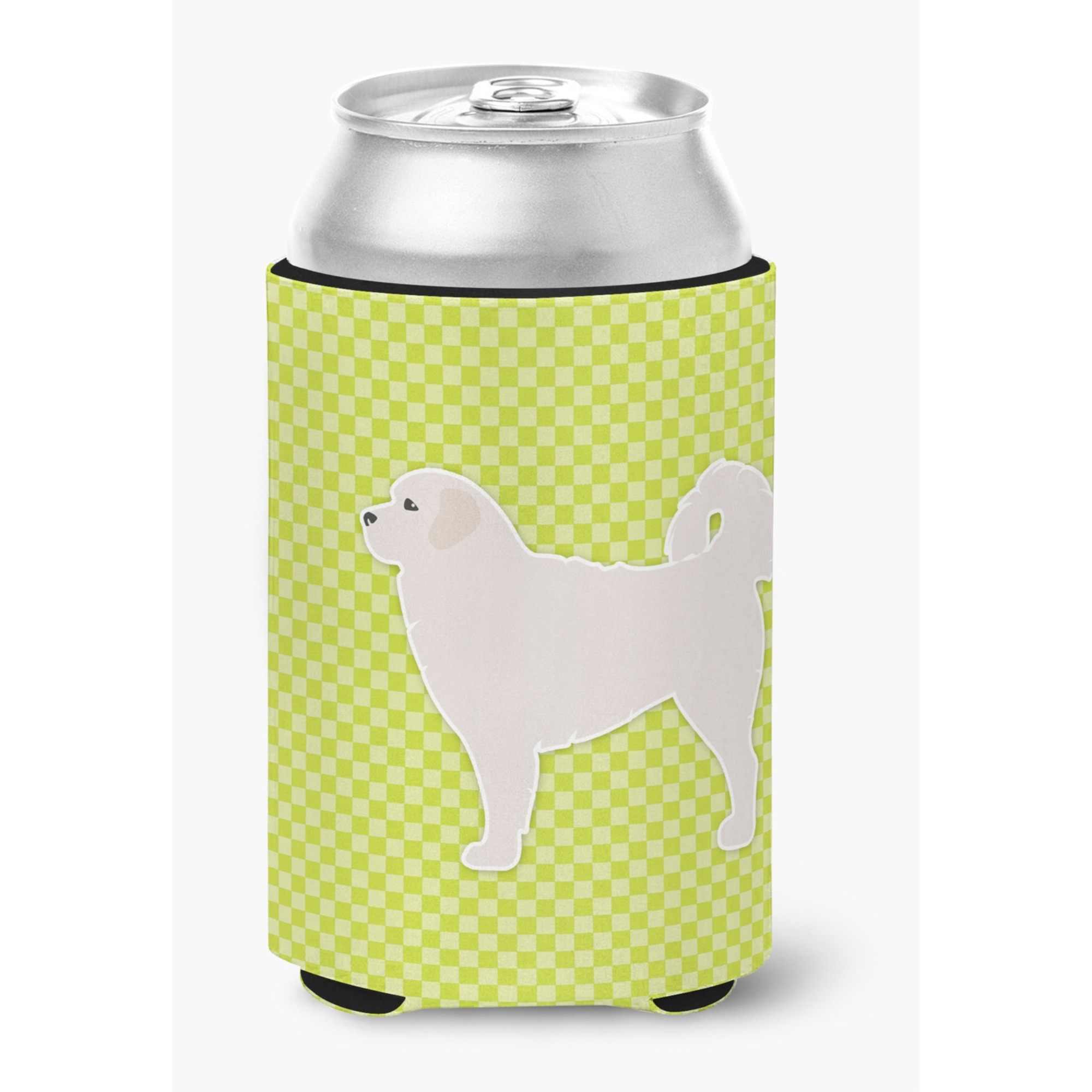 &quotCaroline's Treasures BB3827CC Polish Tatra Sheepdog Checkerboard Green Can or Bottle Hugger, Multicolor"