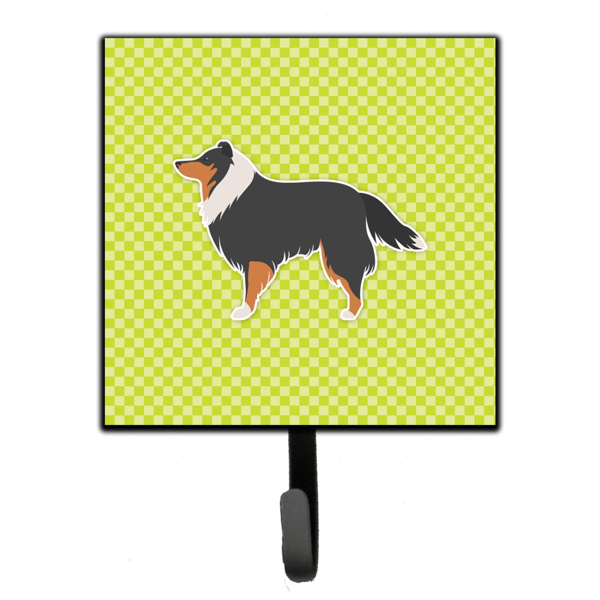 &quotCaroline's Treasures Sheltie/Shetland Sheepdog Checkerboard Green Leash or Key Holder BB3830SH4, Small, Multicolor"