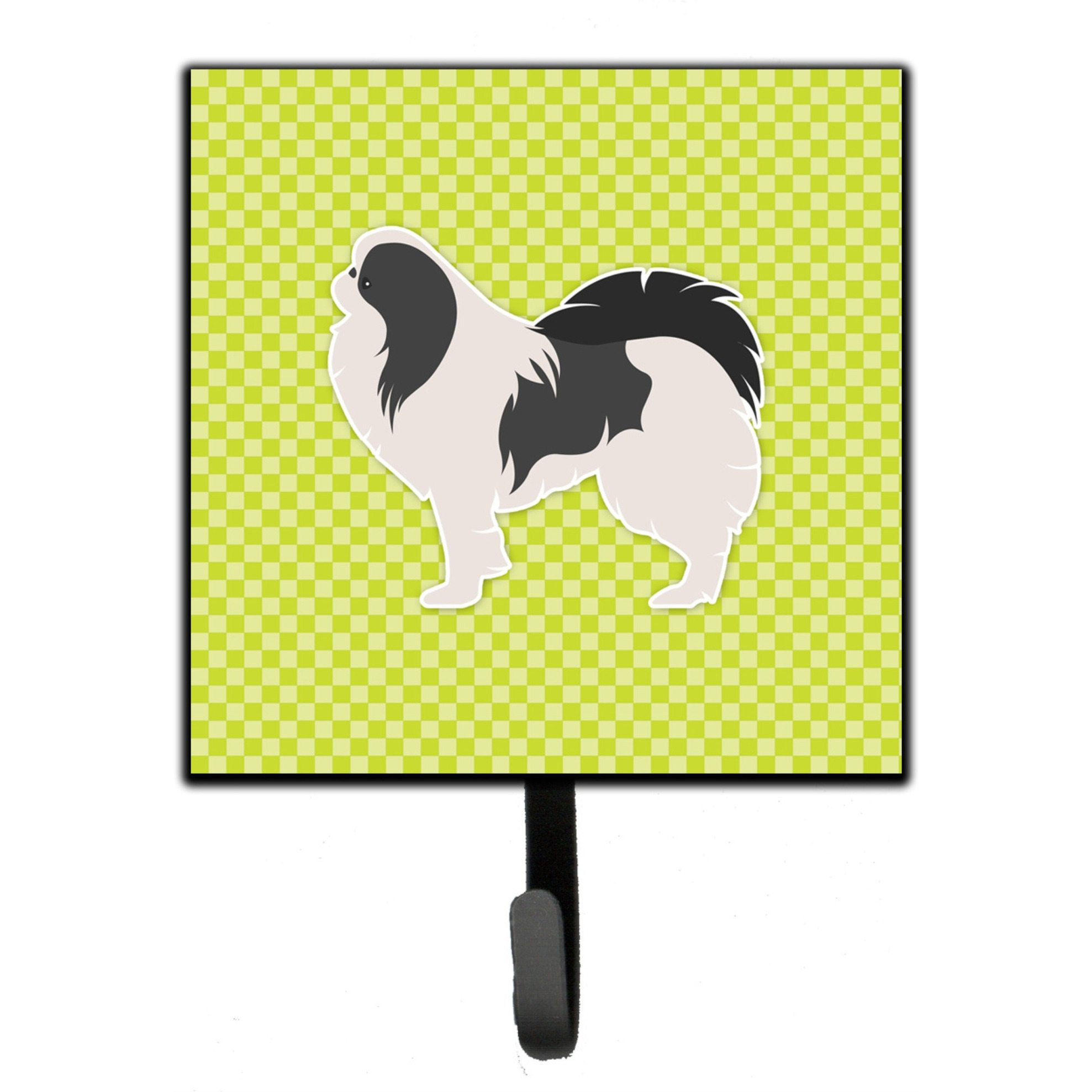 &quotCaroline's Treasures Japanese Chin Checkerboard Green Leash or Key Holder BB3837SH4, Small, Multicolor"