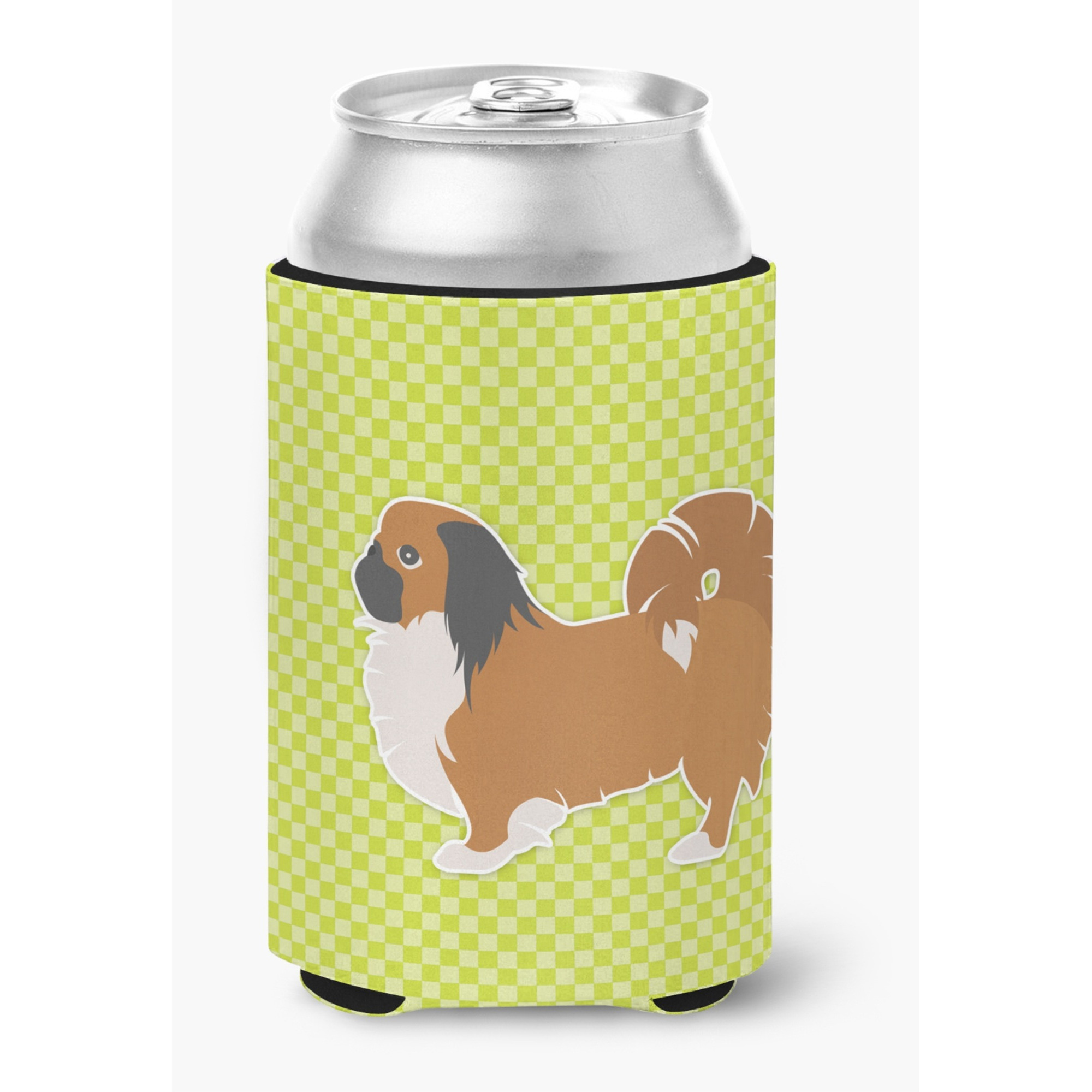 &quotCaroline's Treasures Pekingese Checkerboard green Can or Bottle Hugger BB3838CC, Can Hugger, Multicolor"