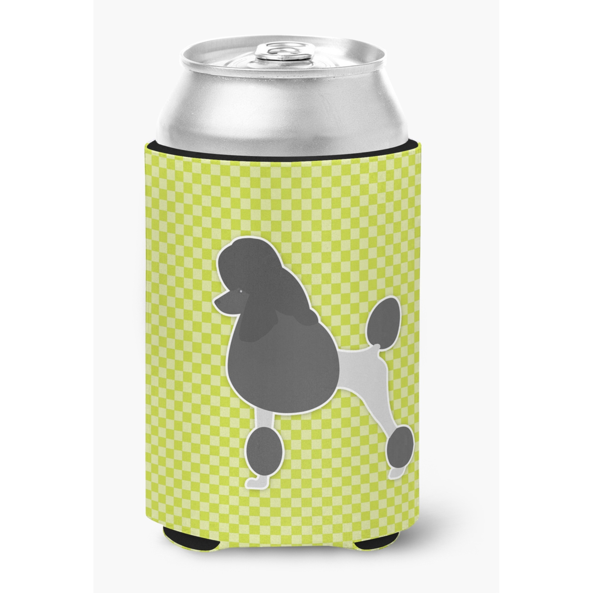 &quotCaroline's Treasures Poodle Checkerboard green Can or Bottle Hugger BB3839CC, Can Hugger, Multicolor"