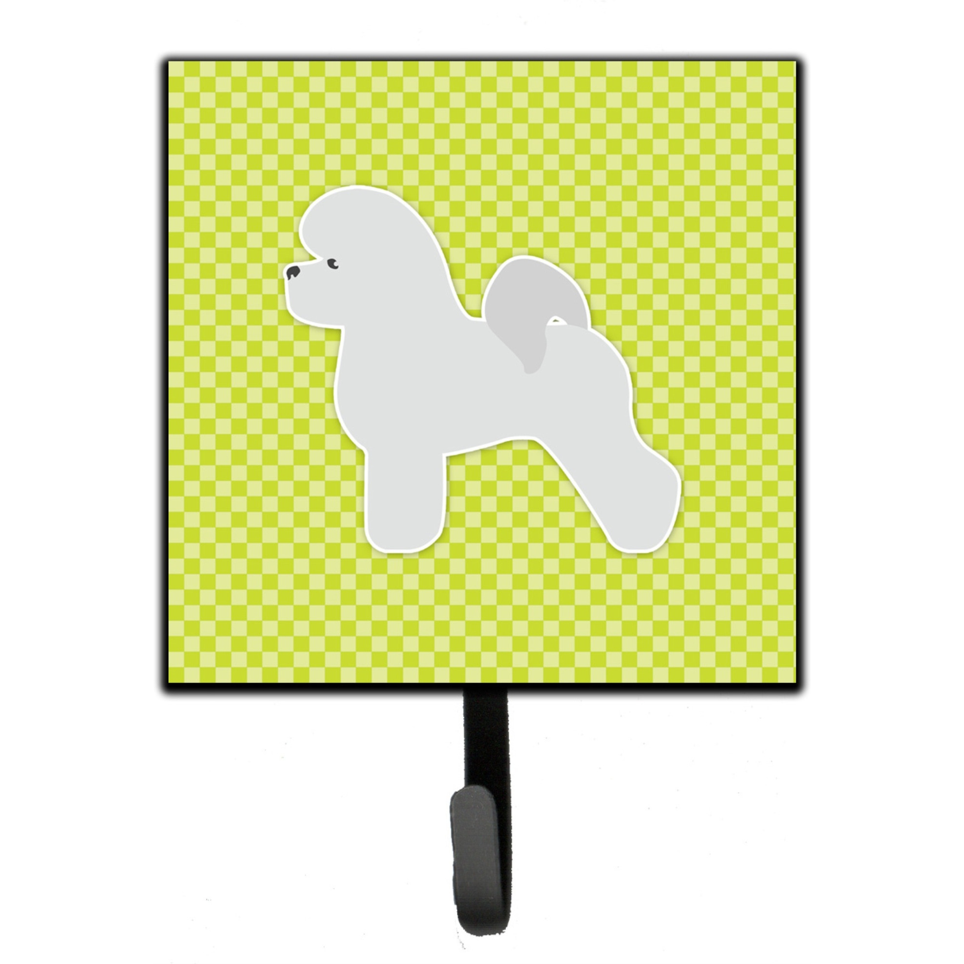 &quotCaroline's Treasures Bichon Frise Checkerboard Green Leash or Key Holder BB3845SH4, Small, Multicolor"