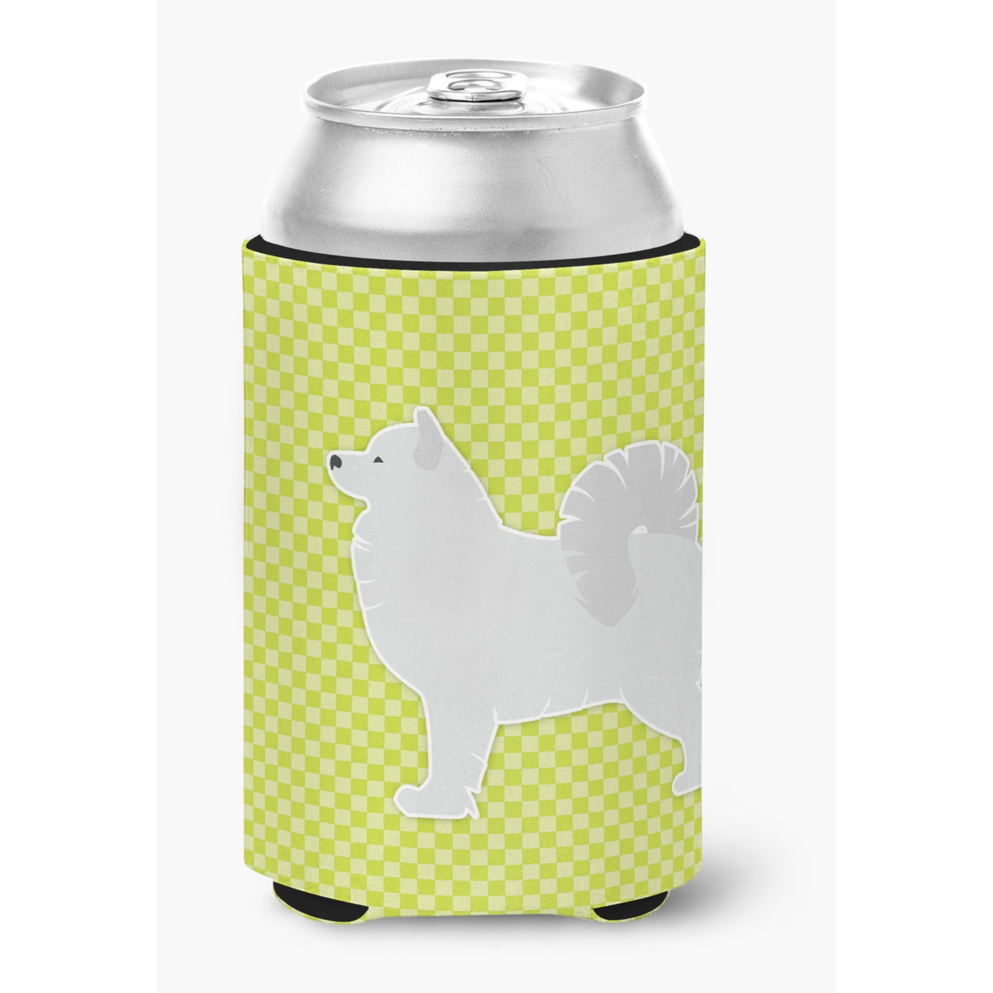 &quotCaroline's Treasures Samoyed Checkerboard green Can or Bottle Hugger BB3859CC, Can Hugger, Multicolor"