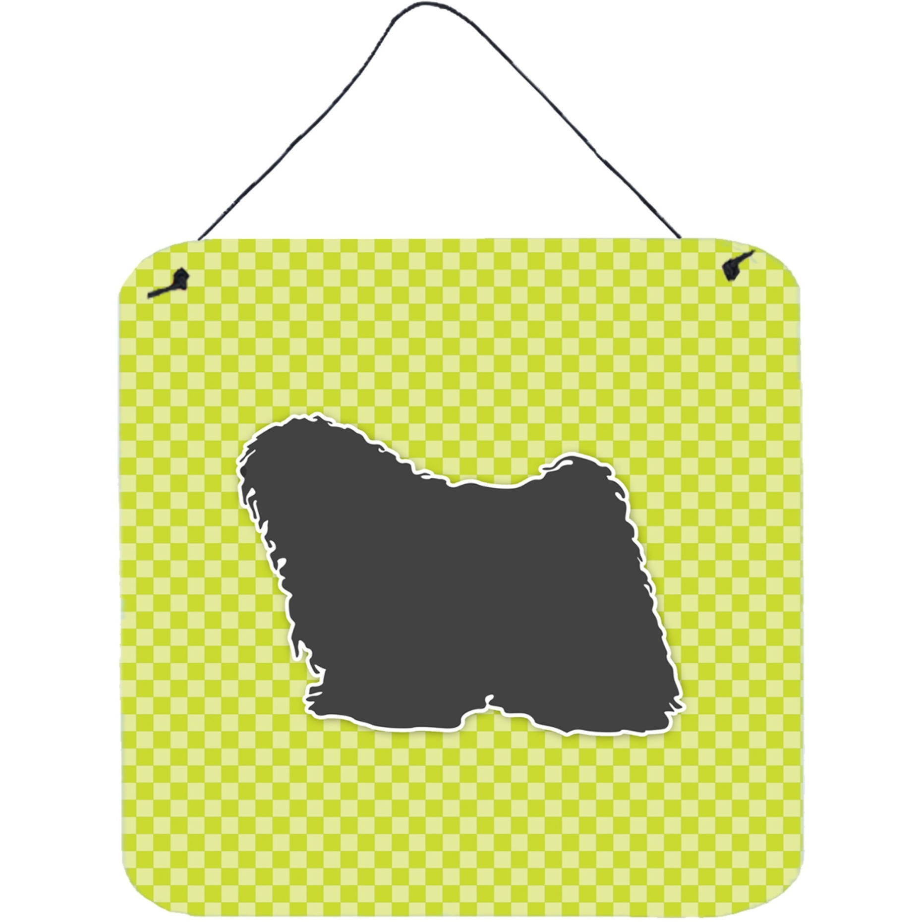 &quotCaroline's Treasures Puli Checkerboard Green Wall or Door Hanging Prints BB3863DS66, 6"" x 6"", Multicolor"