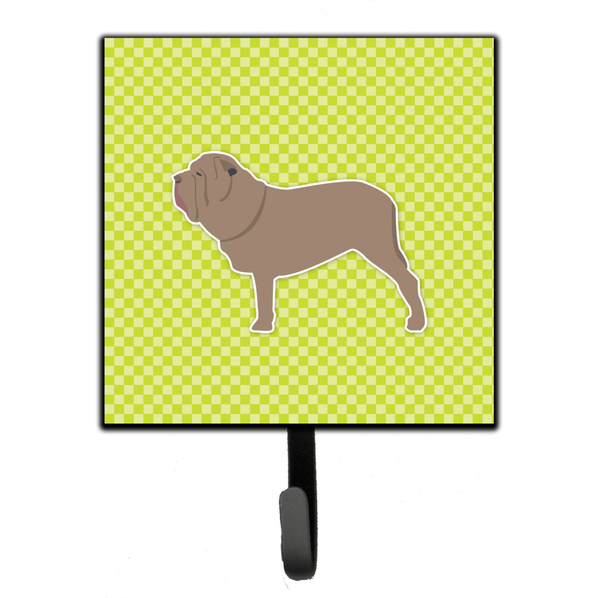 &quotCaroline's Treasures Neapolitan Mastiff Checkerboard Green Leash or Key Holder BB3865SH4, Small, Multicolor"