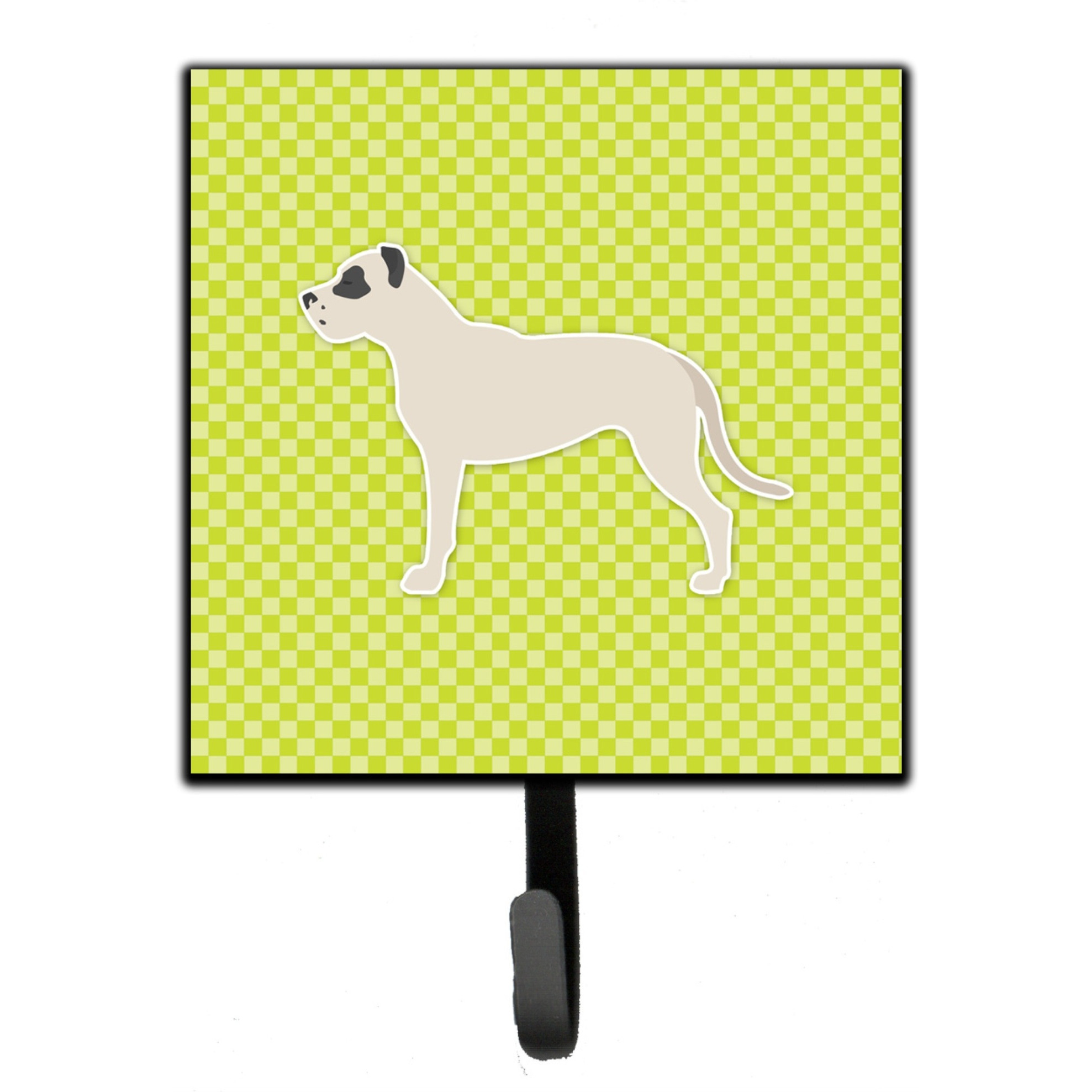 &quotCaroline's Treasures Dogo Argentino Checkerboard Green Leash or Key Holder BB3867SH4, Small, Multicolor"