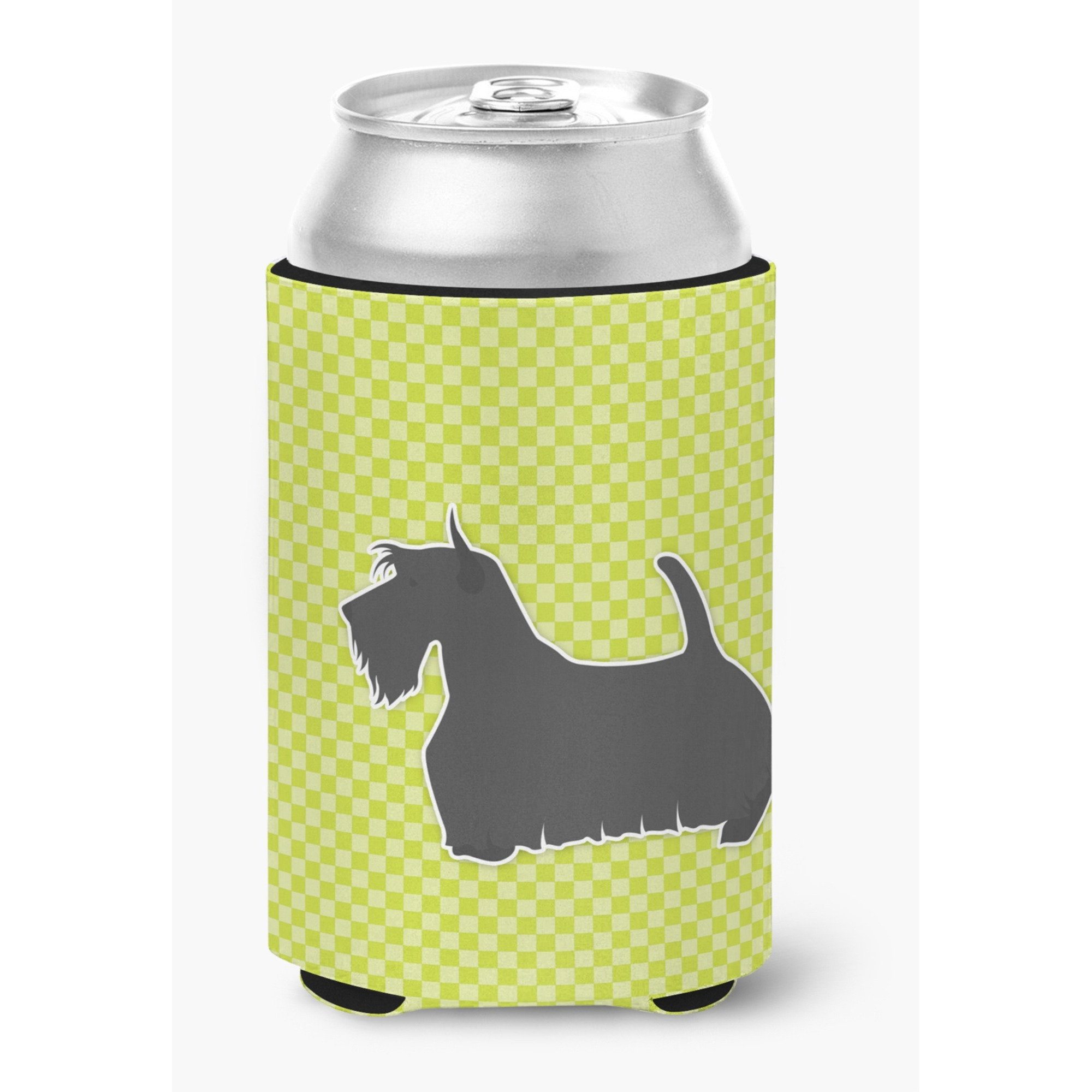 &quotCaroline's Treasures Scottish Terrier Checkerboard green Can or Bottle Hugger BB3869CC, Can Hugger, Multicolor"