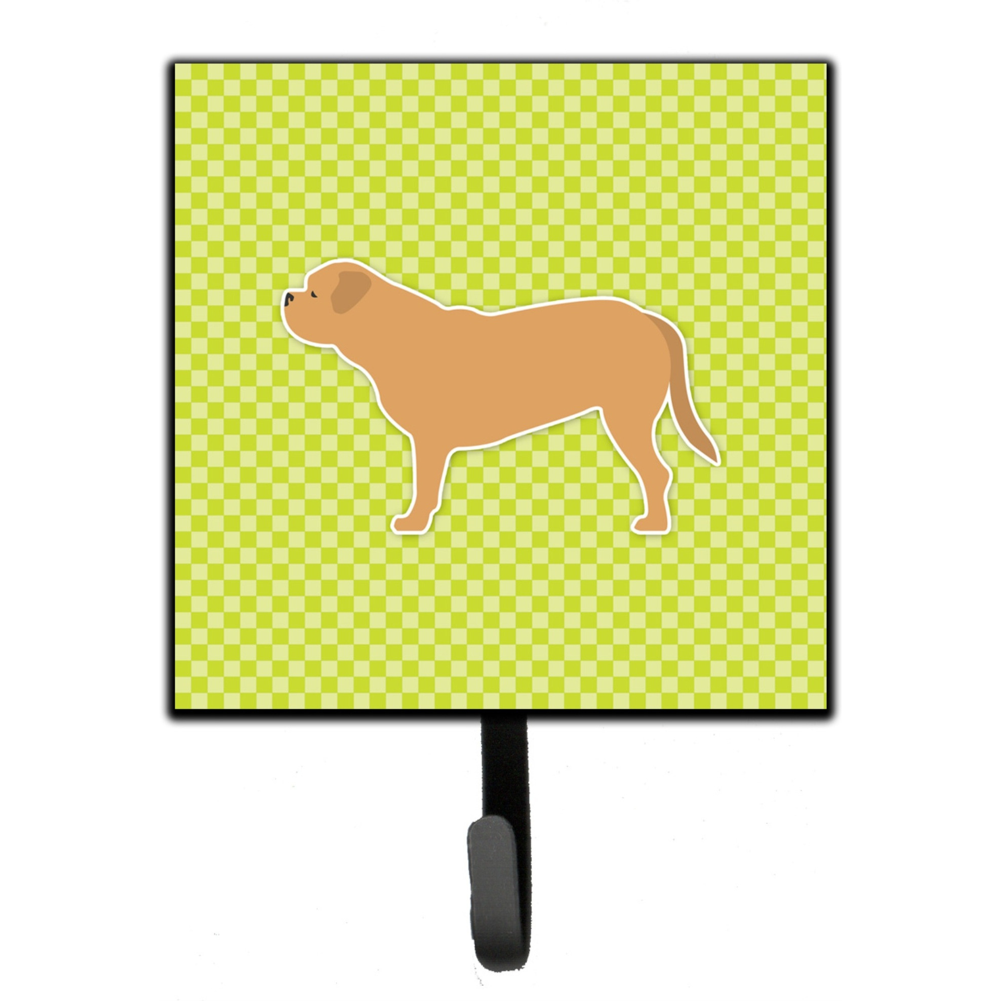 &quotCaroline's Treasures Dogue de Bordeaux Checkerboard Green Leash or Key Holder BB3870SH4, Small, Multicolor"