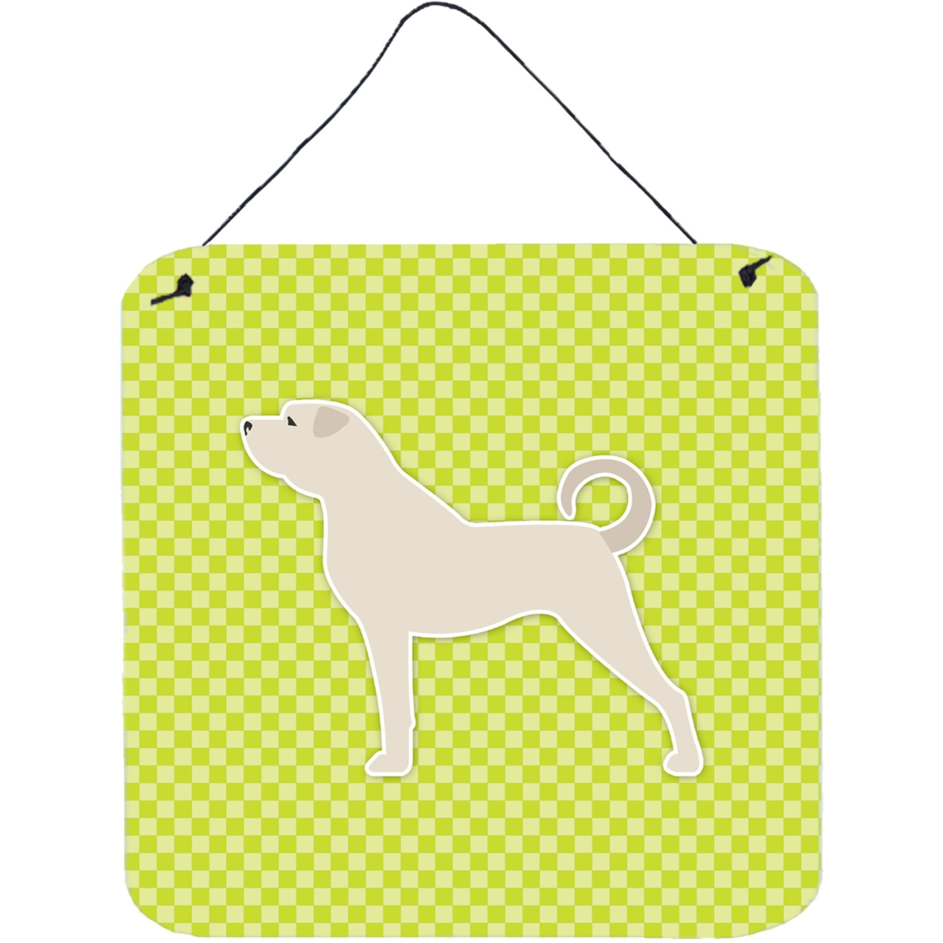 &quotCaroline's Treasures Anatolian Shepherd Checkerboard Green Wall or Door Hanging Prints BB3877DS66, 6"" x 6"", Multicolor"