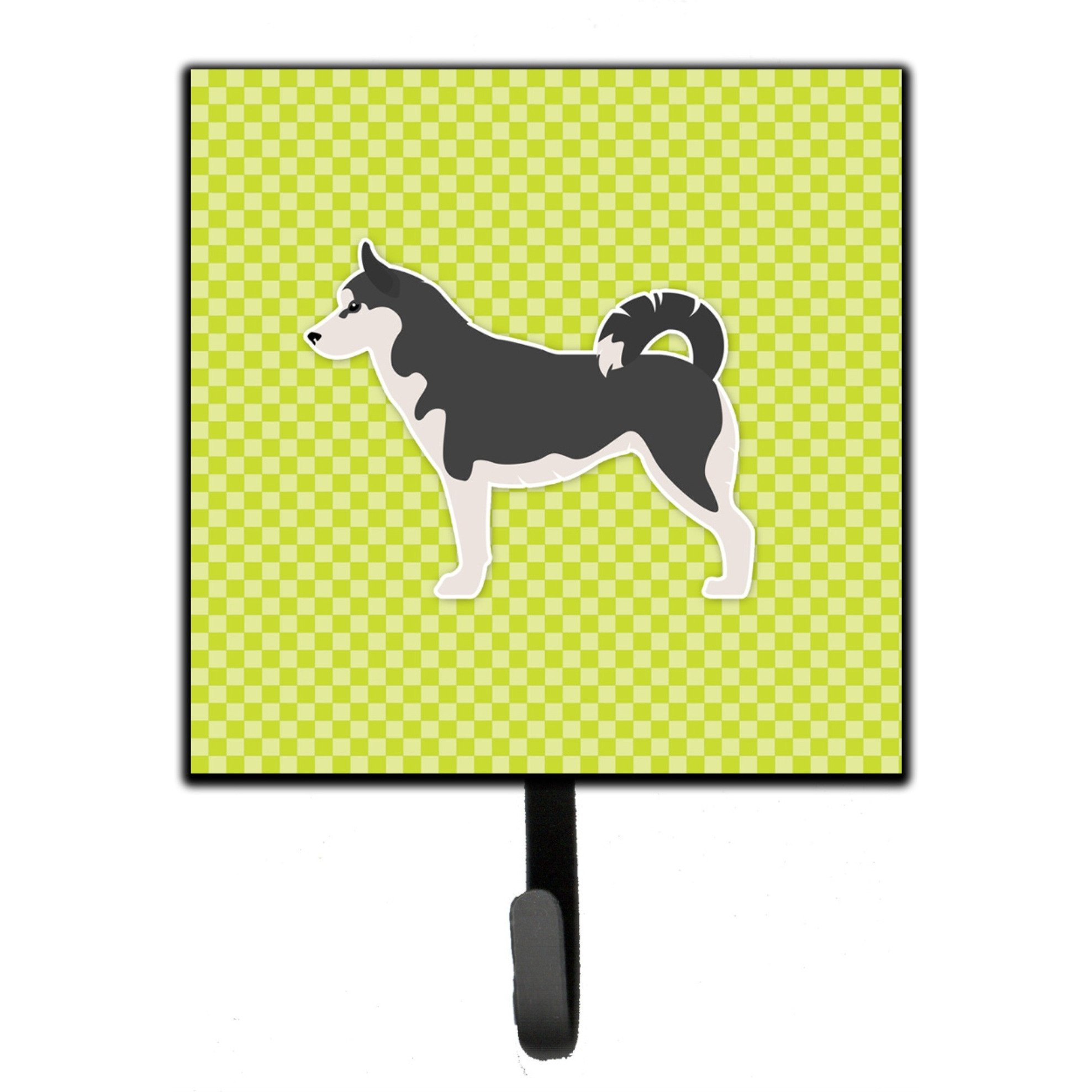 &quotCaroline's Treasures Siberian Husky Checkerboard Green Leash or Key Holder BB3880SH4, Small, Multicolor"