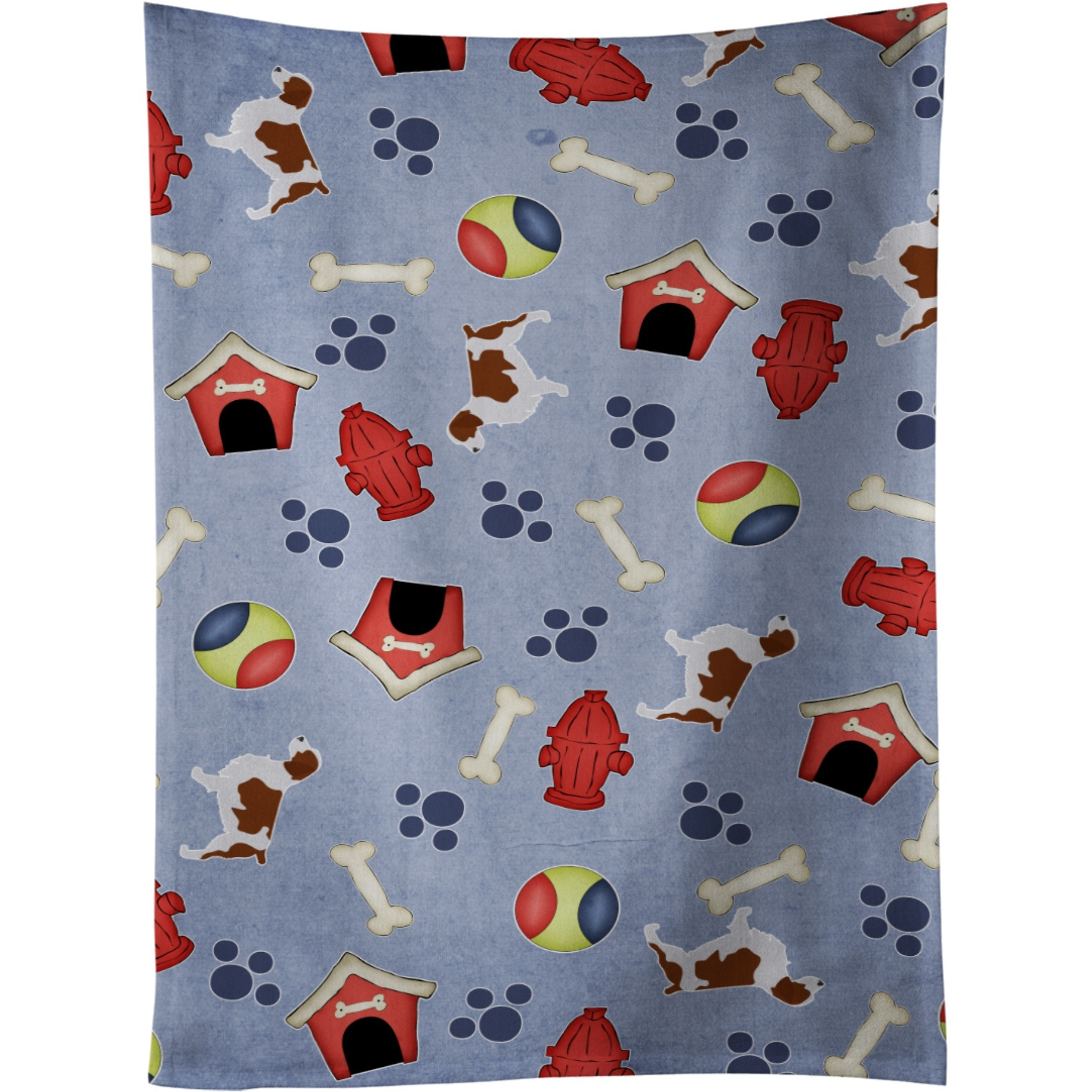 &quotCaroline's Treasures BB3900KTWL Welsh Springer Spaniel Kitchen Towel, 25"" x 15"", Multicolor"