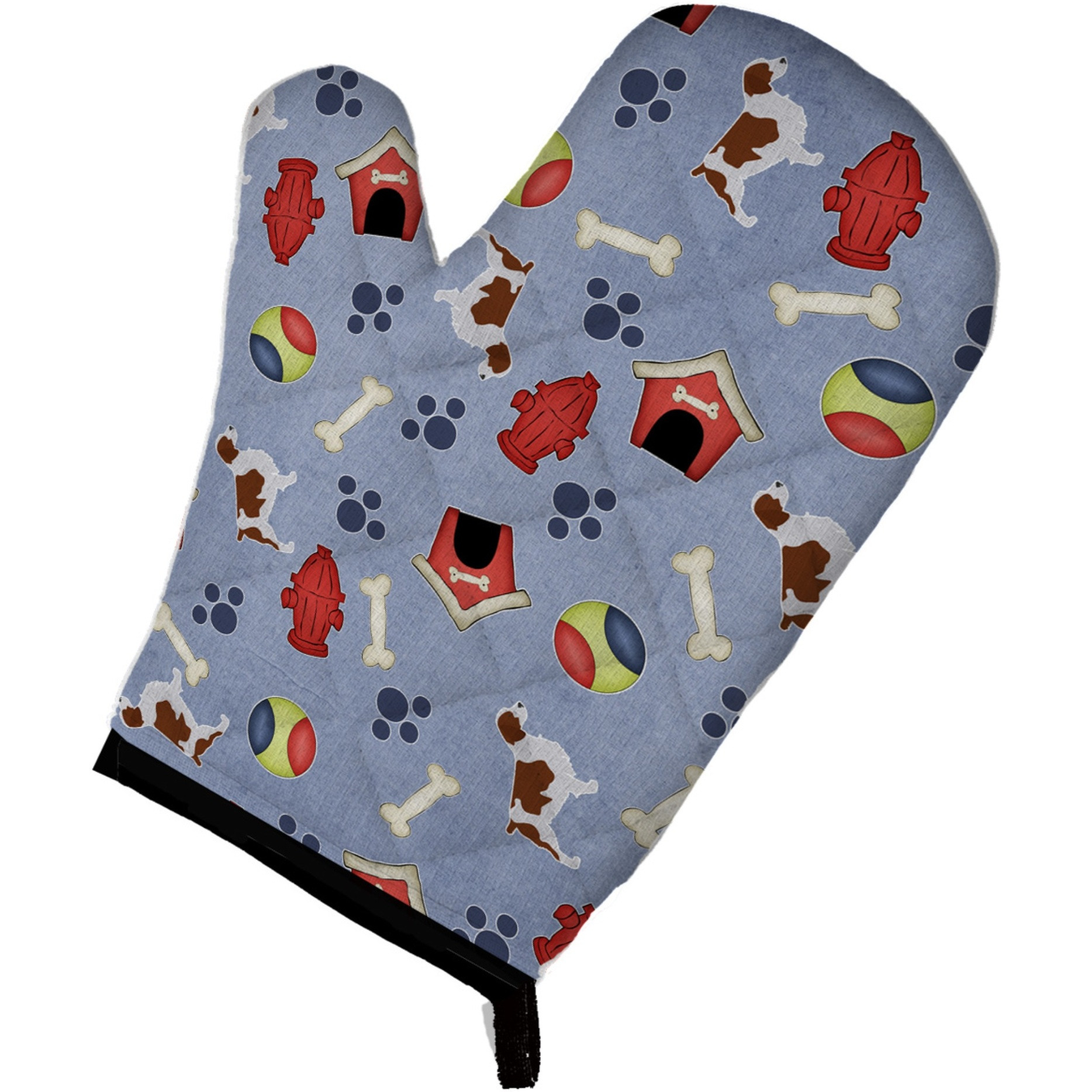 &quotCaroline's Treasures BB3900OVMT Welsh Springer Spaniel Dog House Collection Oven Mitt, 12"" by 8.5"", Multicolor"