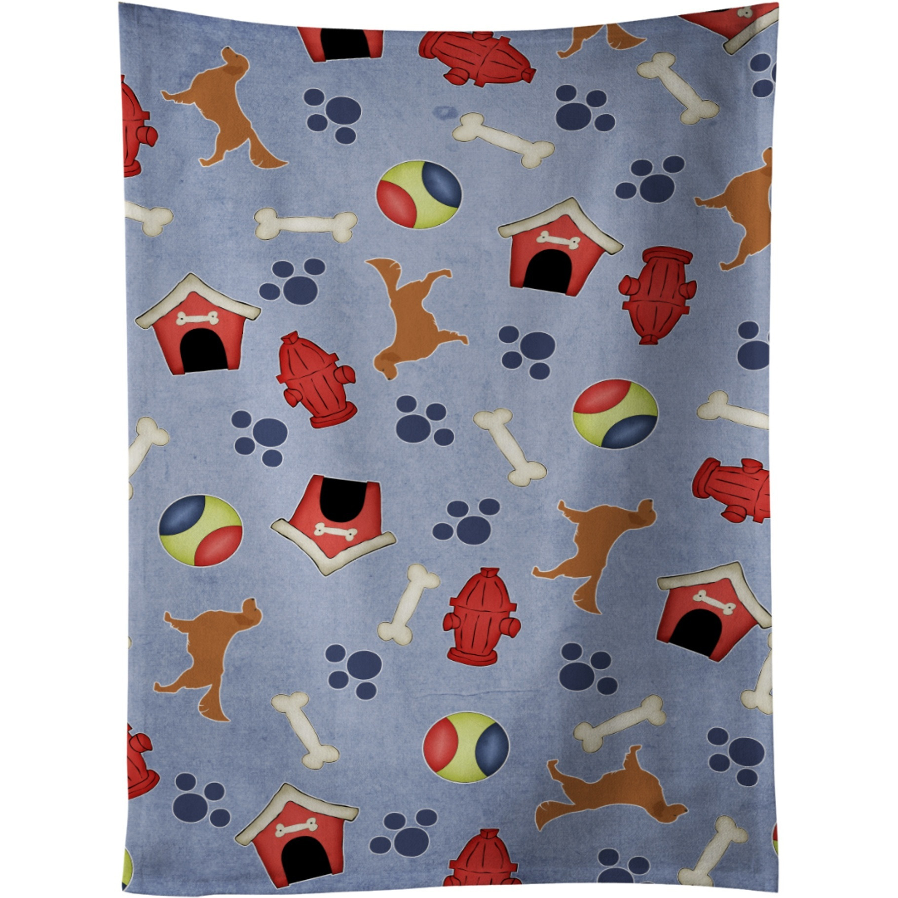 &quotCaroline's Treasures BB3904KTWL Golden Retriever Dog House Kitchen Towel, 25"" x 15"", Multicolor"